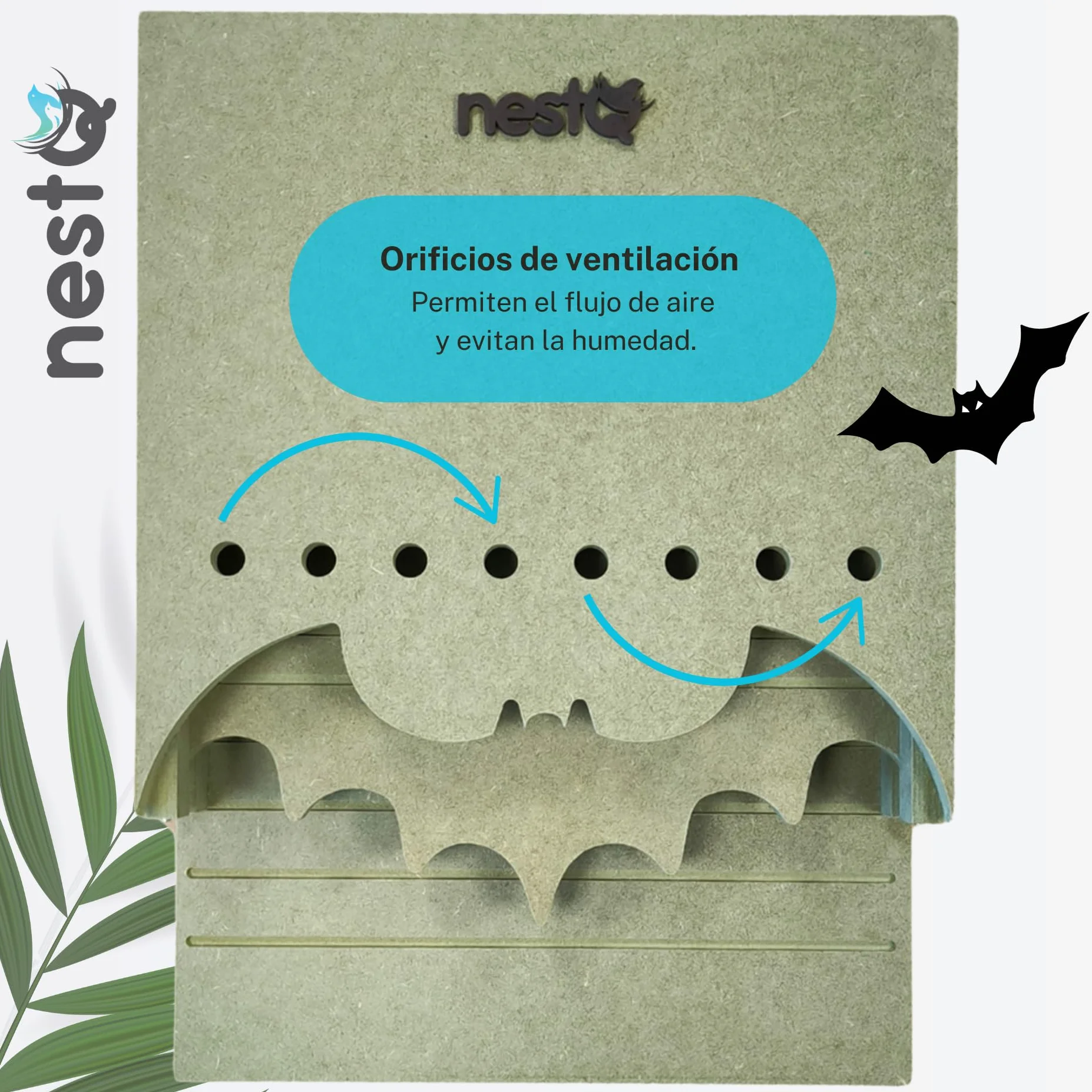 Pack De 2 Nidos para Murciélagos Exterior - Doble Cámara con Separador Extraíble - Murciélagos Europeos - Diseño En Forma De Murciélago - Ventilación Mejorada Y Ranuras Antideslizantes