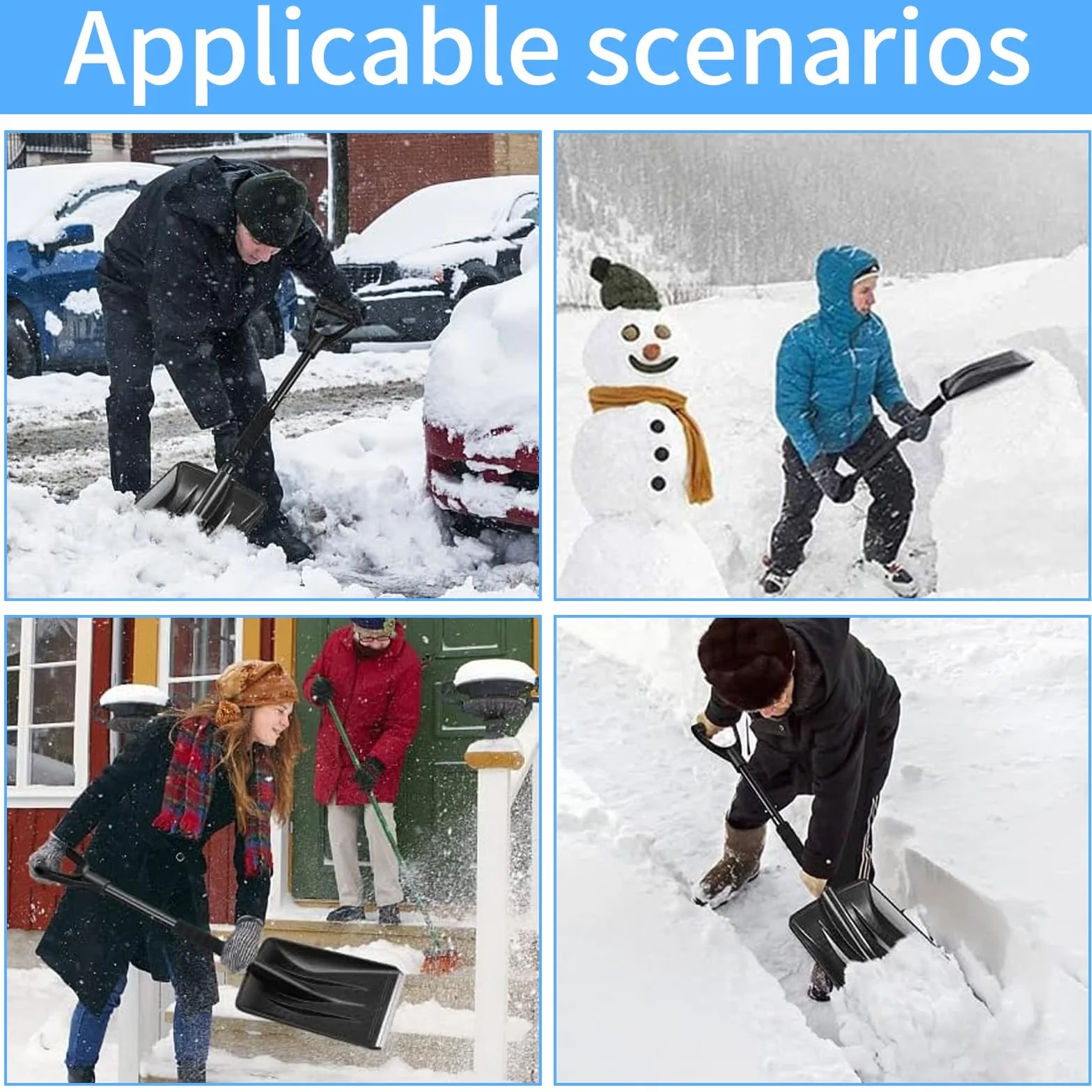 Pala de Nieve Desmontable para Coche, Herramienta de Emergencia para Quitar Nieve