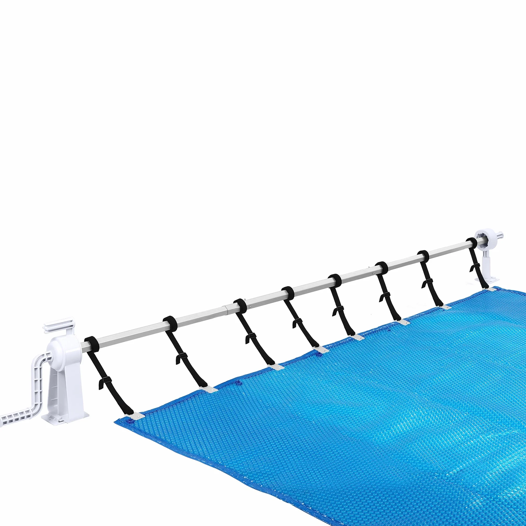 XMTECH Sistema de enrollado para piscina, enrollador telescópico de aluminio, resistente a la intemperie, tipo C, 1,05 m - 6,15 m