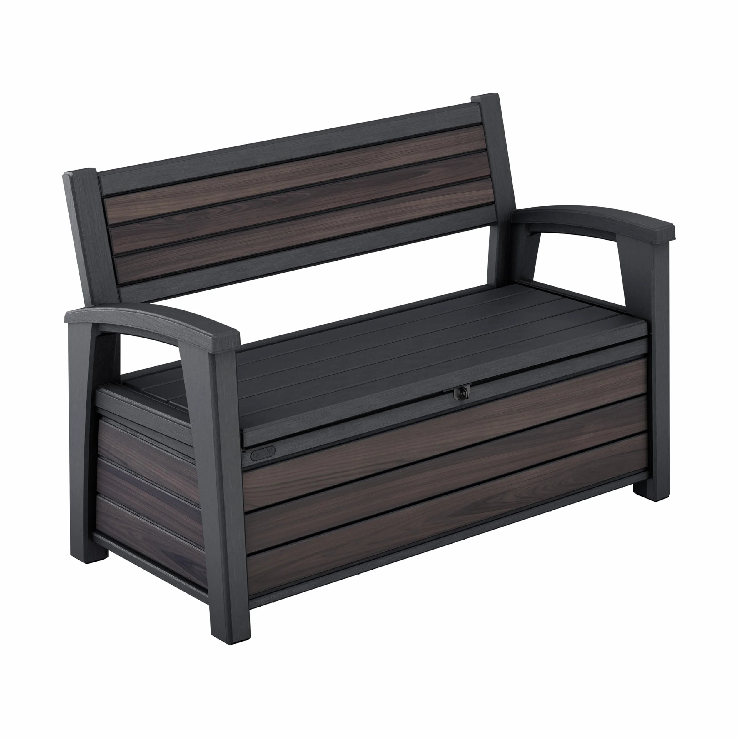 Keter Deco Baúl Exterior Almacenaje 227L Resina Efecto Madera Rosewood 151.7x72.5x70 cm
