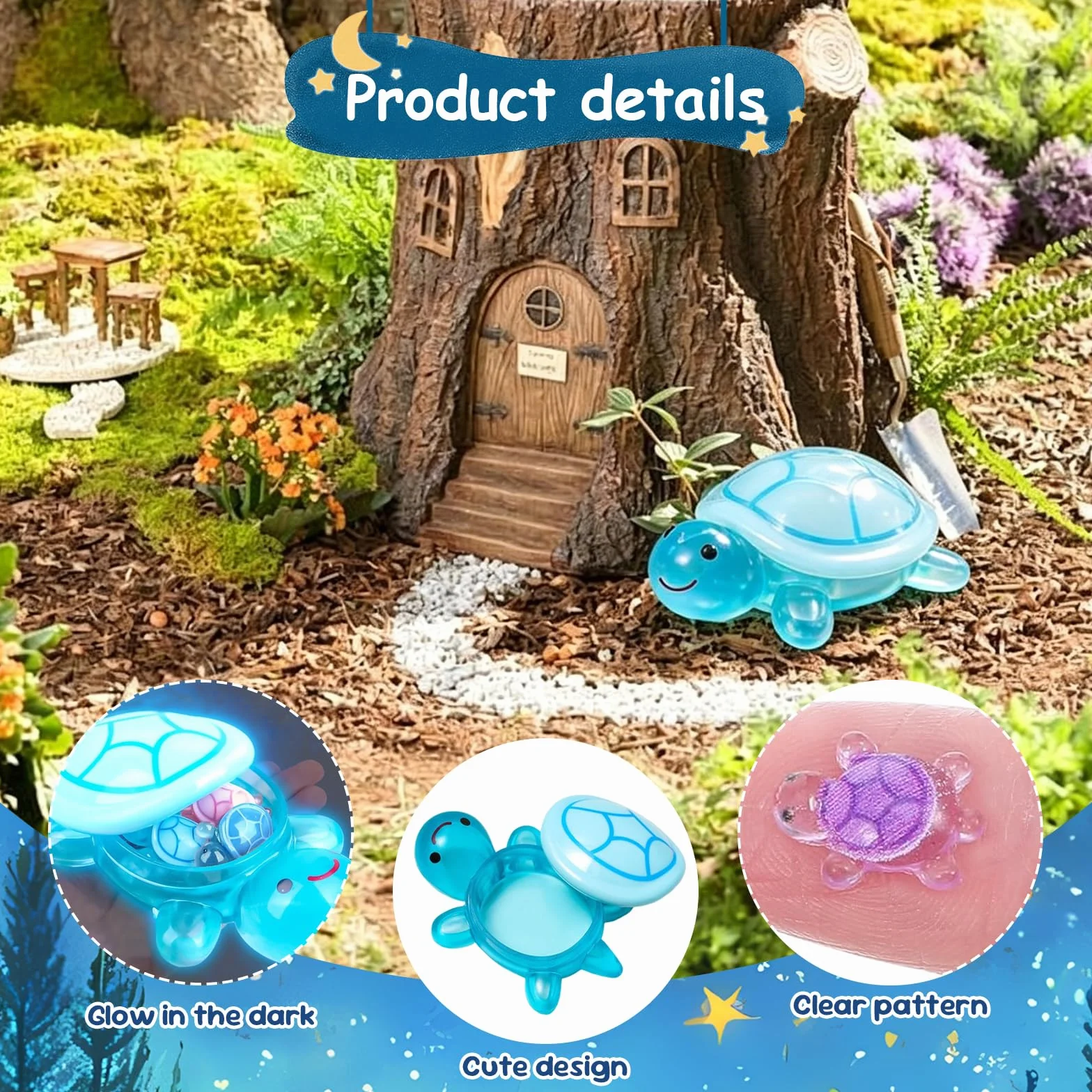 200 Piezas Mini Tortugas Luminosas de Resina, Adornos de Tortuga para Decoración de Maceta Acuario Jardín Hogar