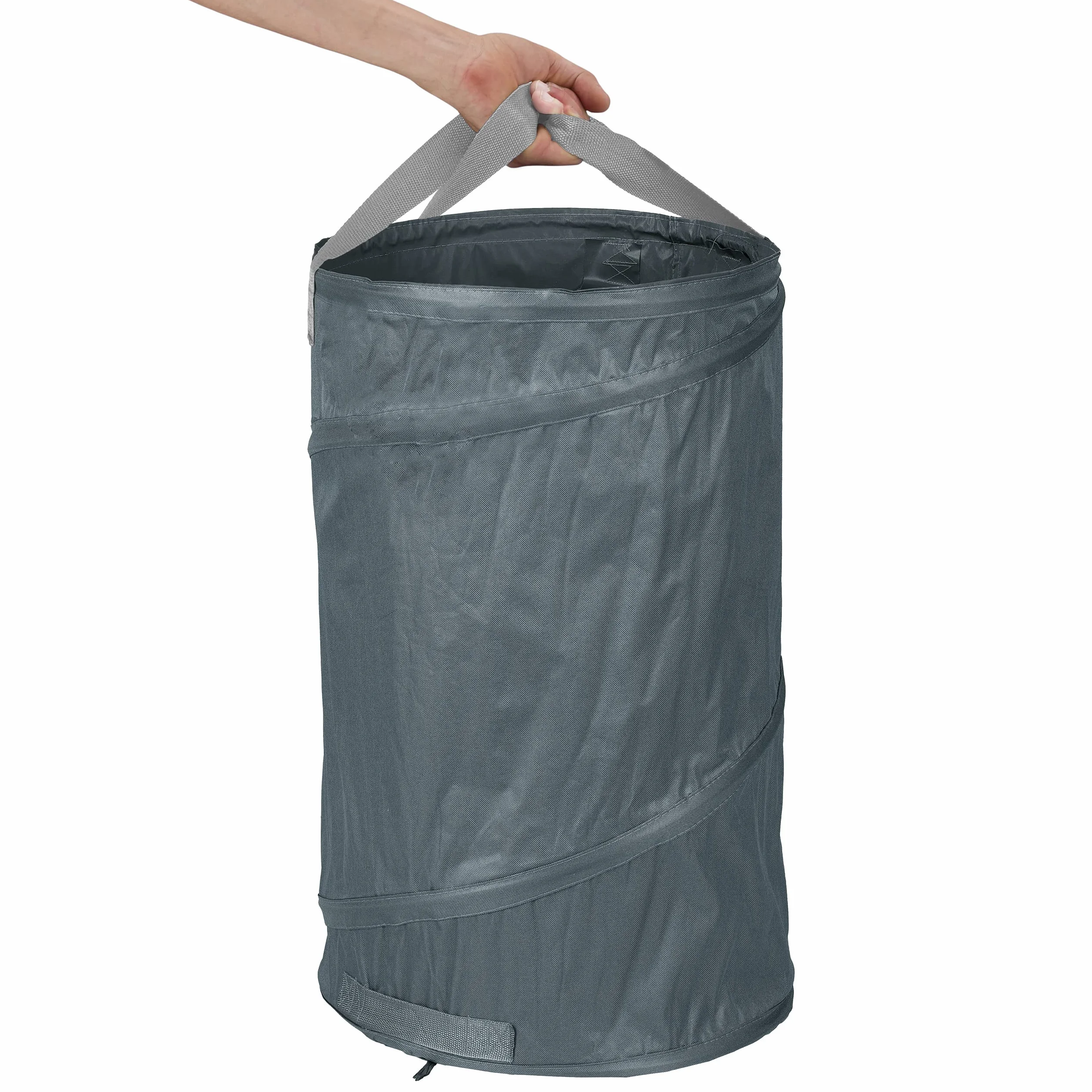 Relaxdays Bolsas Jardín Auto-desplegables PopUp 120L Impermeable UV Gris Set2