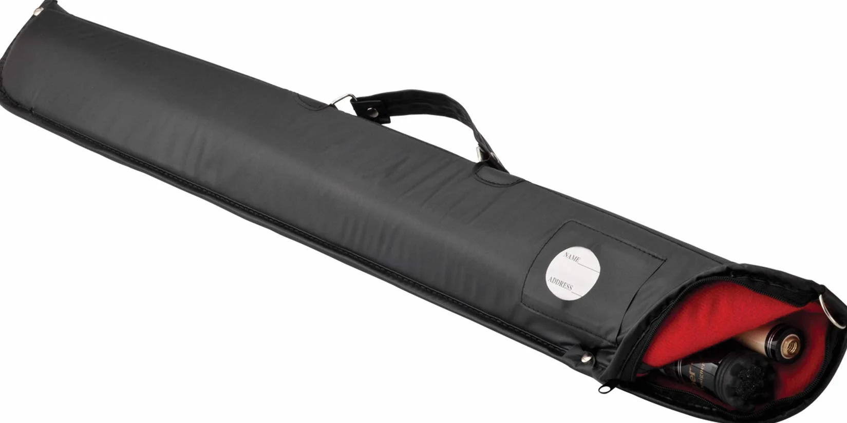 Casemaster Funda de Vinilo Suave para Taco de Billar, Capacidad 1 Taco Completo 2 Piezas, Negro