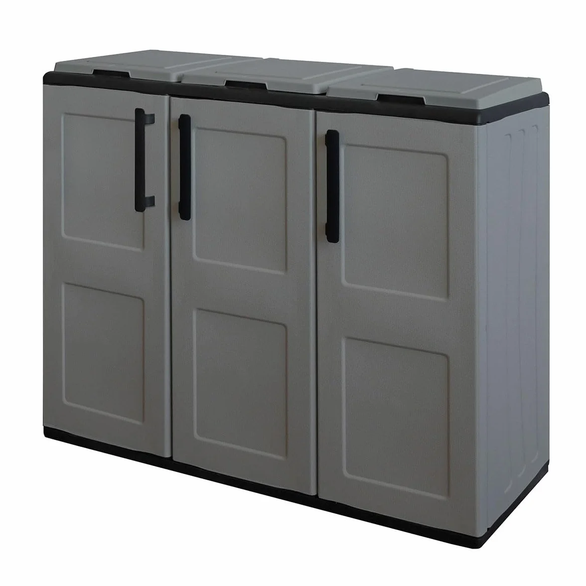 Intec Cubo de basura clasificación selectiva 3 bolsas gris 102x37x84 cm