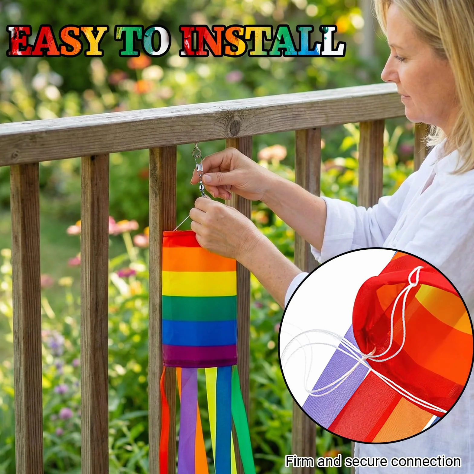 Veletas de Viento Arcoíris, Manga de Viento para Exterior, Bandera del Orgullo Impermeable, 2 Piezas