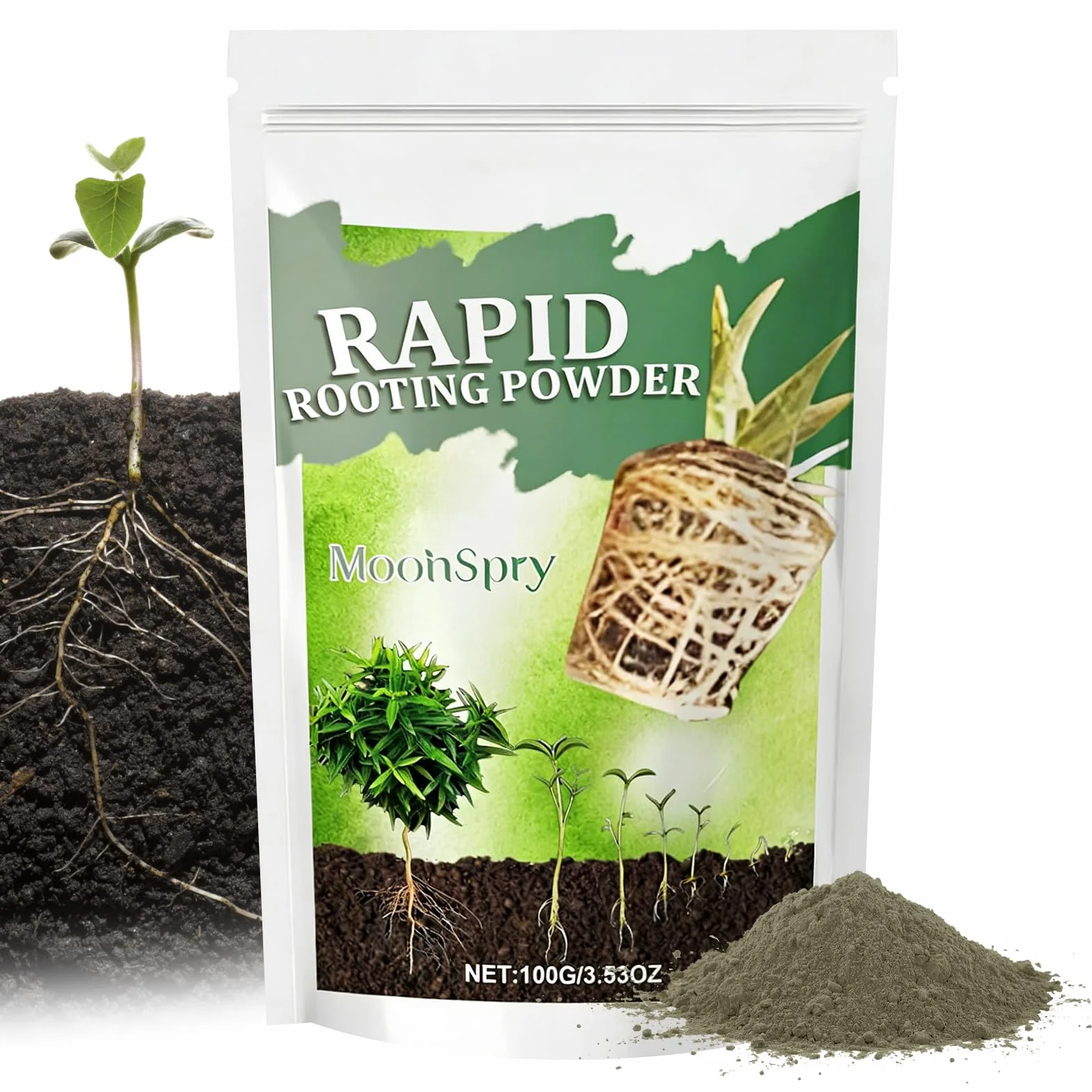 Activador de raíces en polvo rápido revitaliza crecimiento plantas esquejes interior exterior estimulador