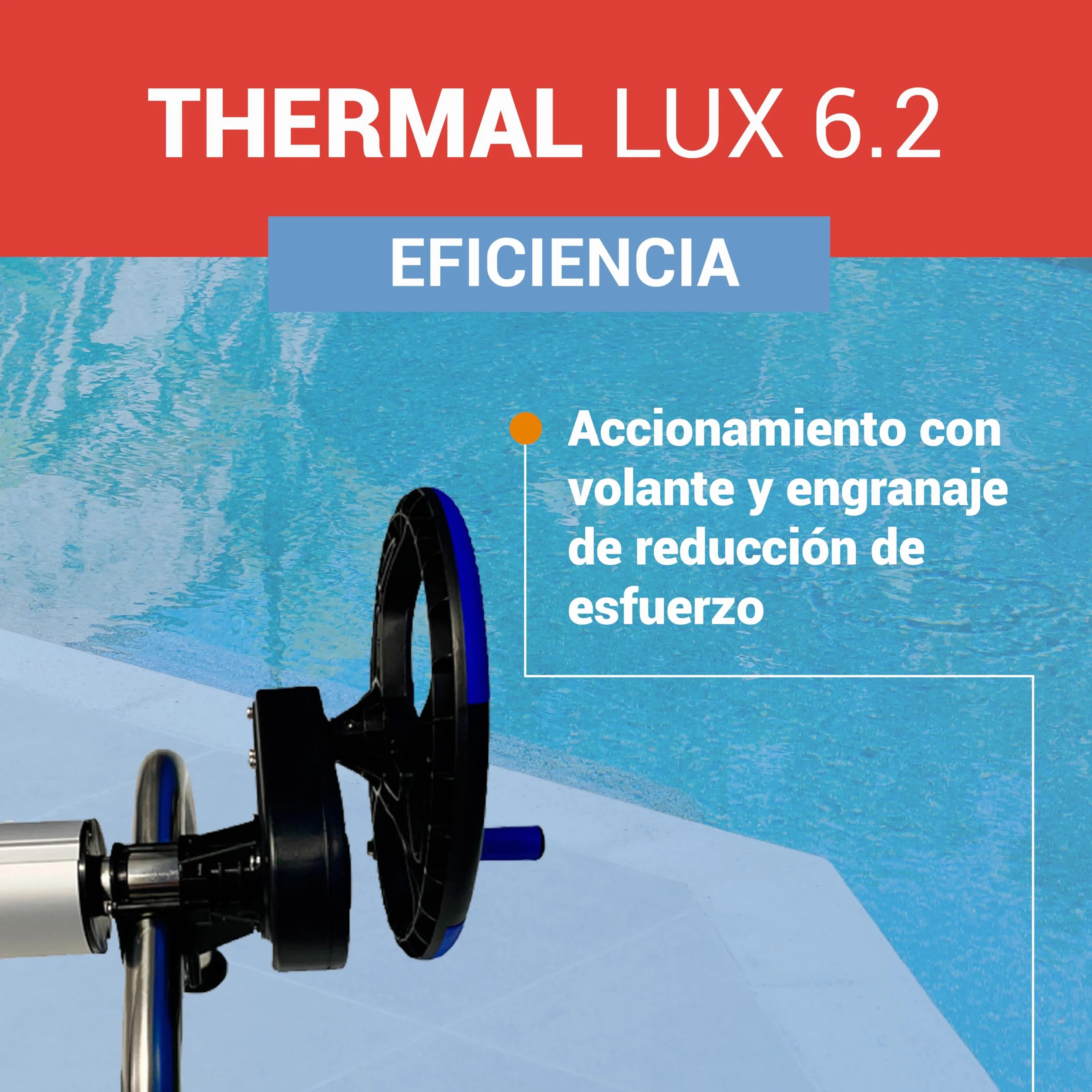 Piscihogar Enrollador Manta Piscina Thermal Lux 6.2 hasta 1000 micras Tubos centrales Extensibles 6,2 m