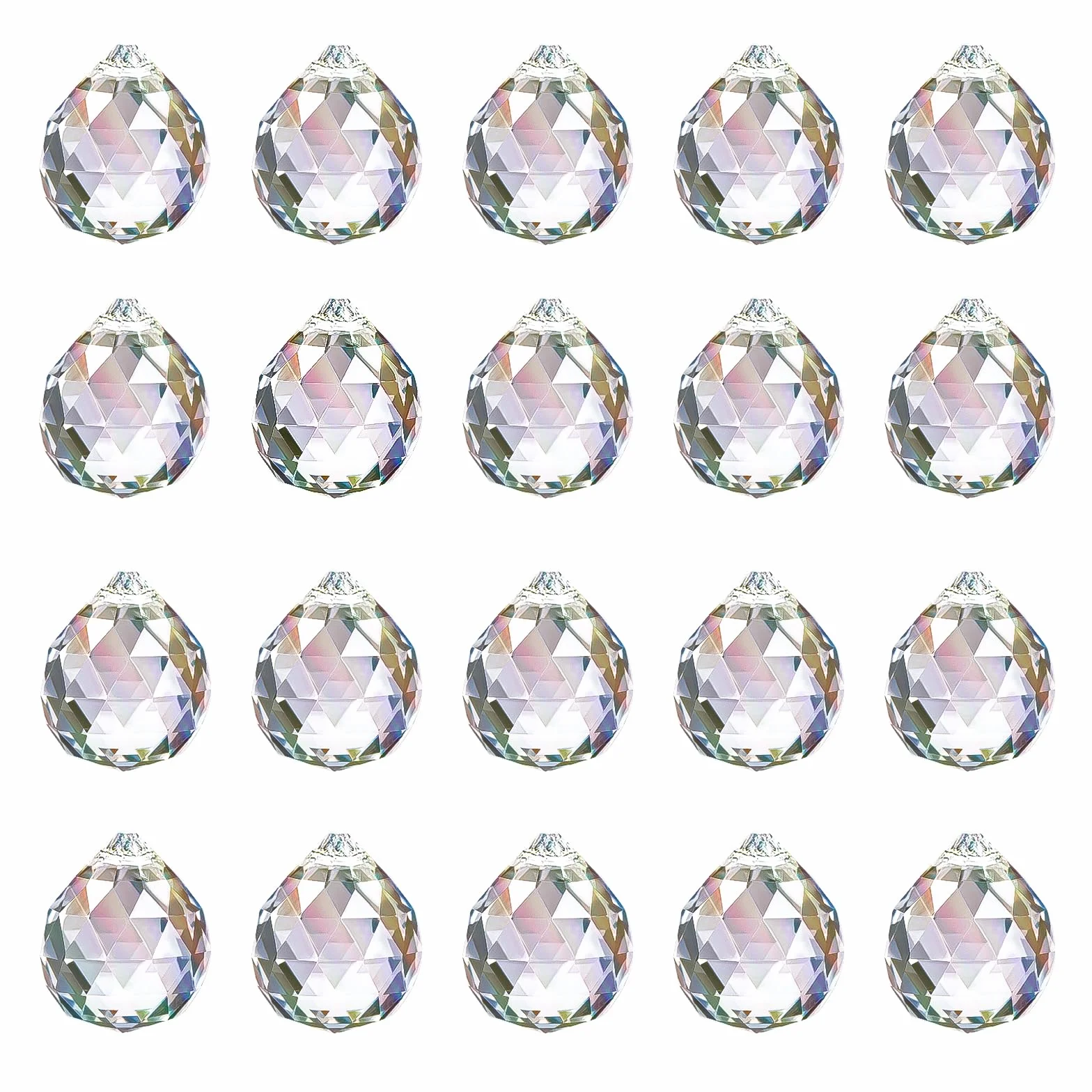 Prisma de Cristal 20 mm, Atrapasoles Colgante, Cristales para Ventana, 20 Piezas