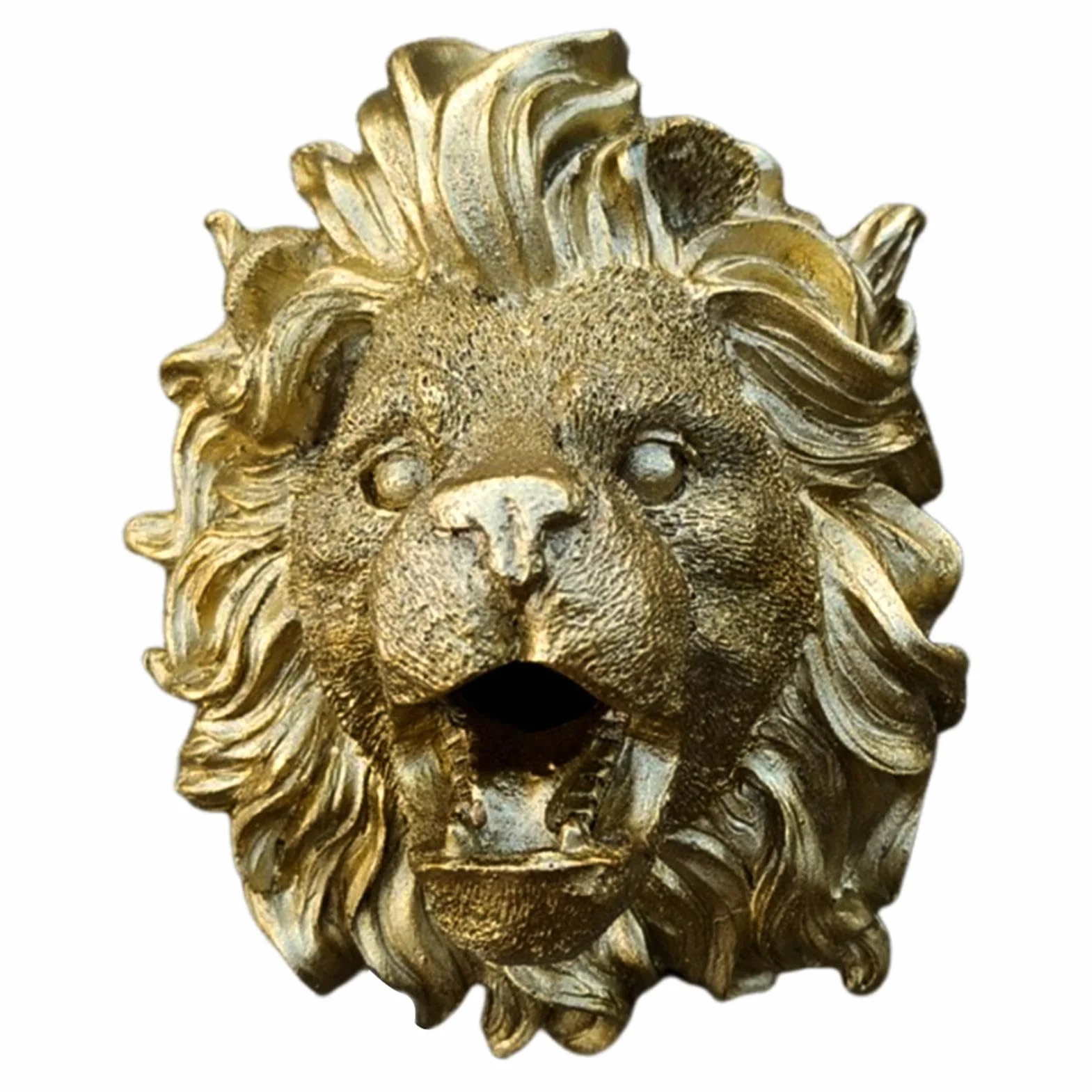 Caño Para Fuente, Escupitajo Rociador Con Adorno Dorado De León, Resina Natural Accesorio Para Estanque