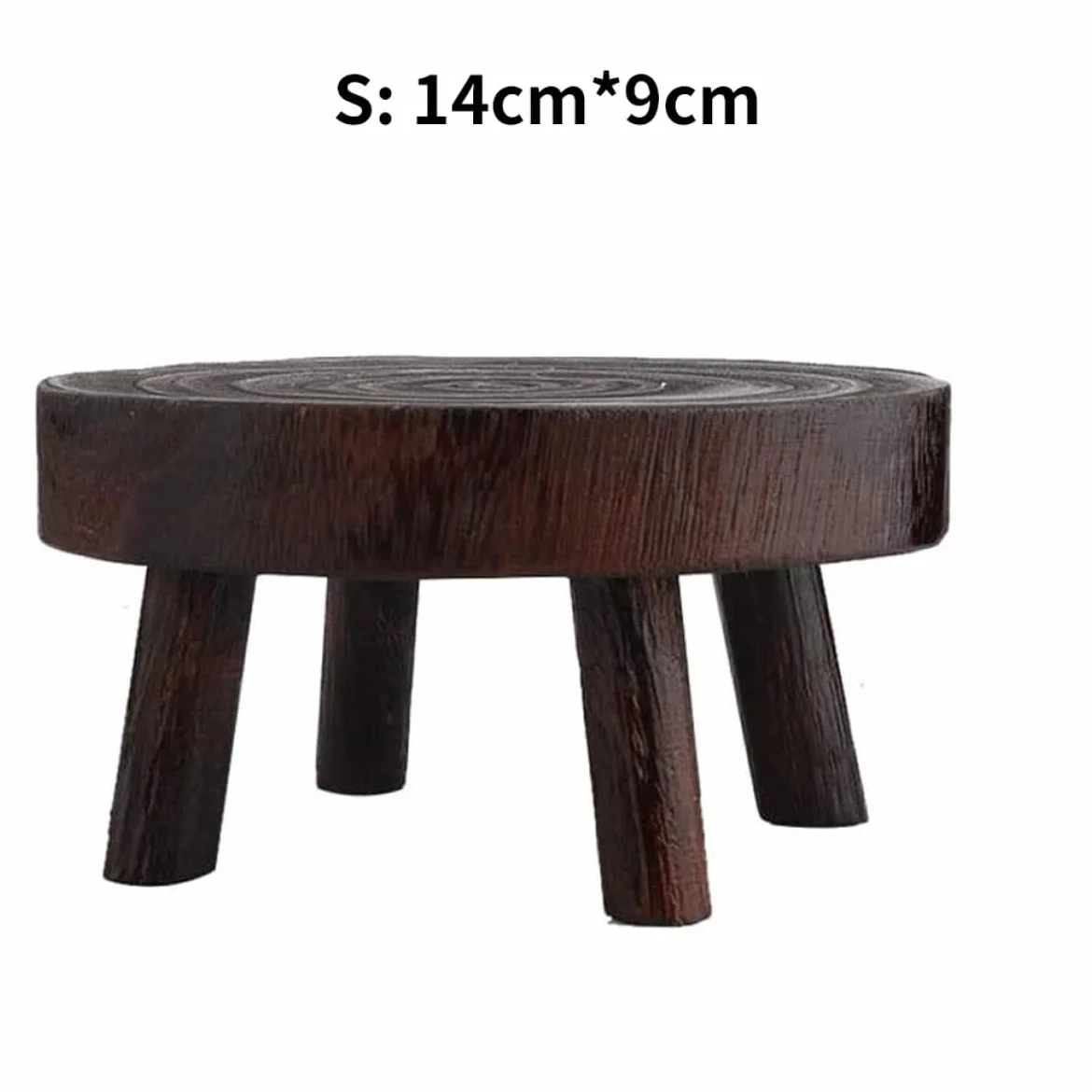 Soporte de madera para plantas 14 cm redondo maceta jardín taburete interior exterior patio