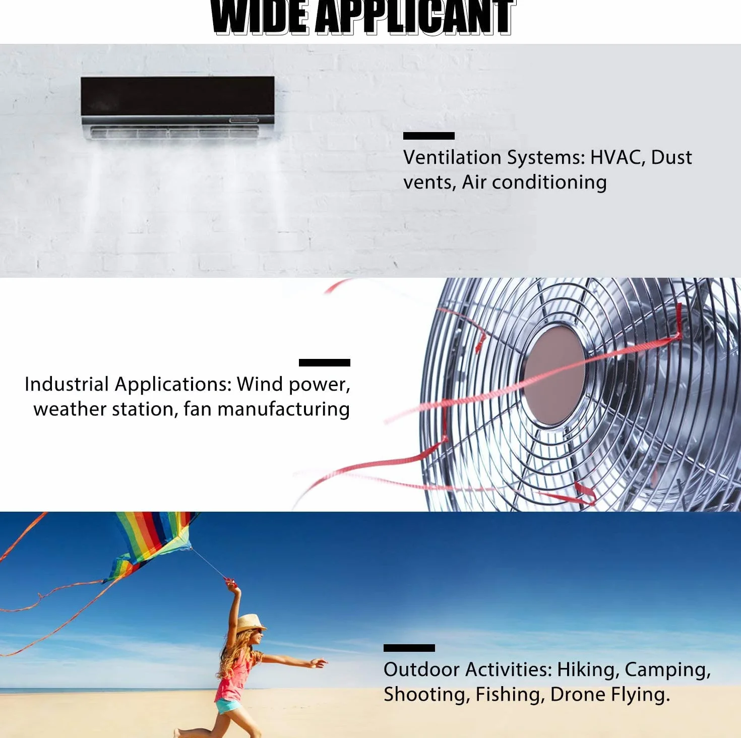 Anemometro Portatil Bluetooth AI-100APP Medidor de Viento AIOMEST 30m/s Flujo de Aire Temperatura Viento HVAC Drones Riego