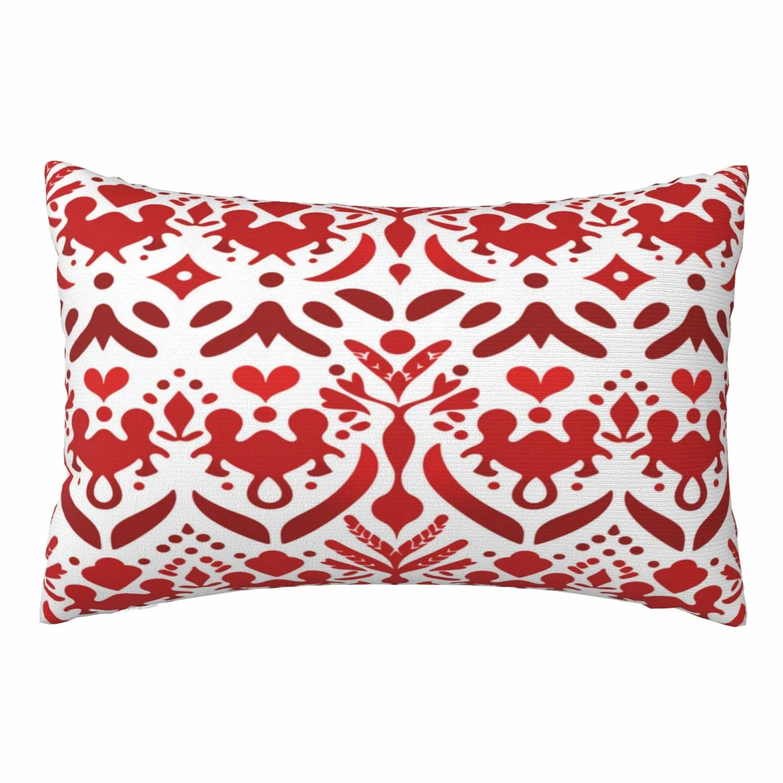 Funda Cojin 30x50 cm Rojo Impermeable 2 Piezas Boho para Exterior Jardin Patio