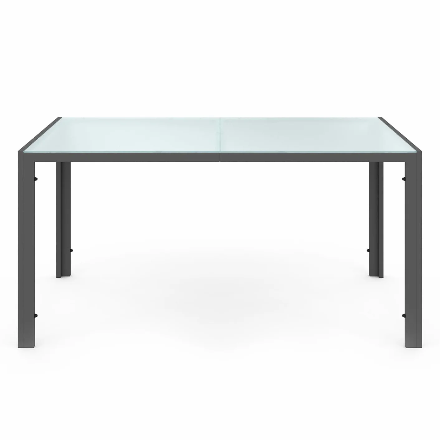 Salón de jardín Madrid Mesa 150 cm 6 sillas apilables Gris Antracita