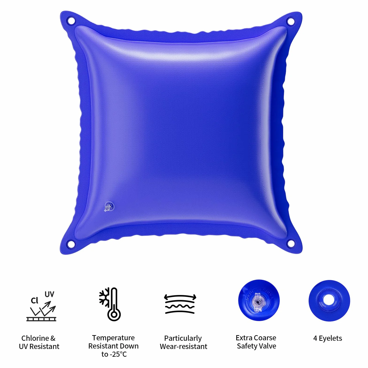 Cojín de piscina de invierno XXL 120 x 120 cm, cojín de aire para piscina