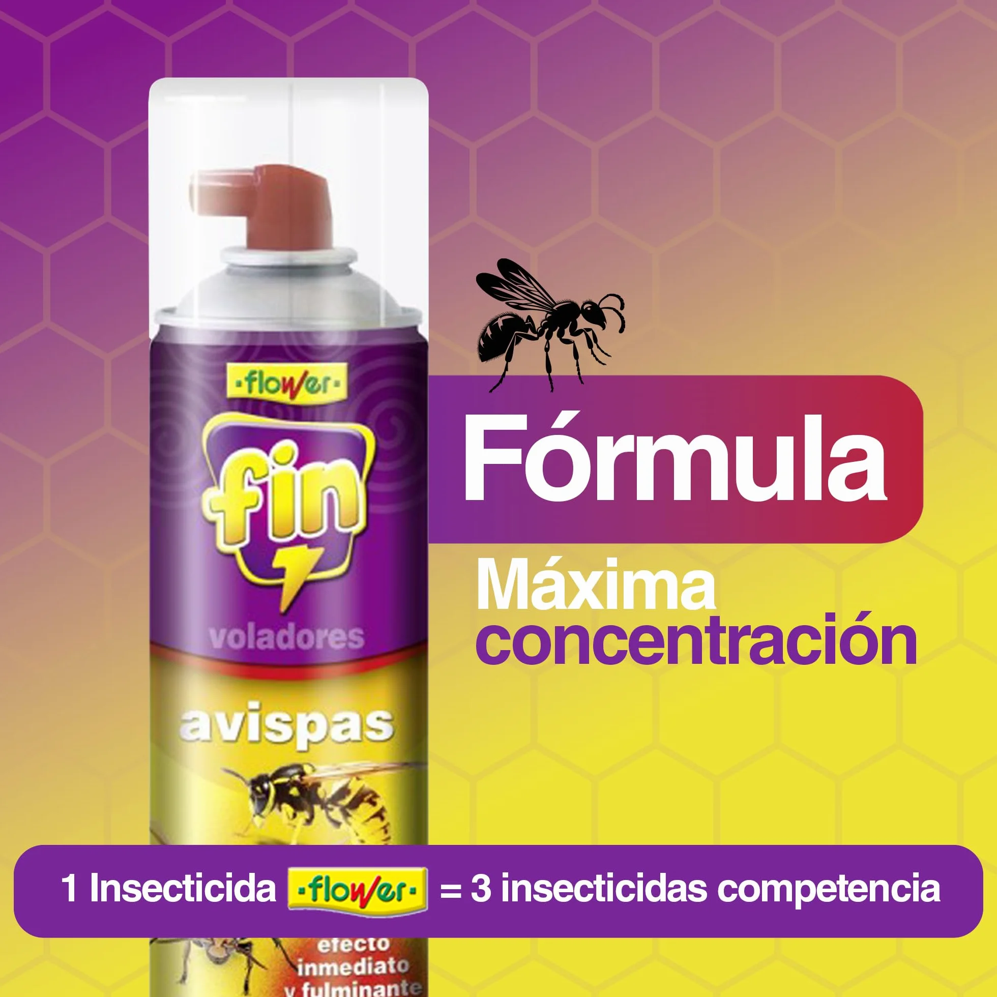 Insecticida Avispas y Nidos en Aerosol, Pulverizador Largo Alcance, 6.5x6.5x29.5 cm