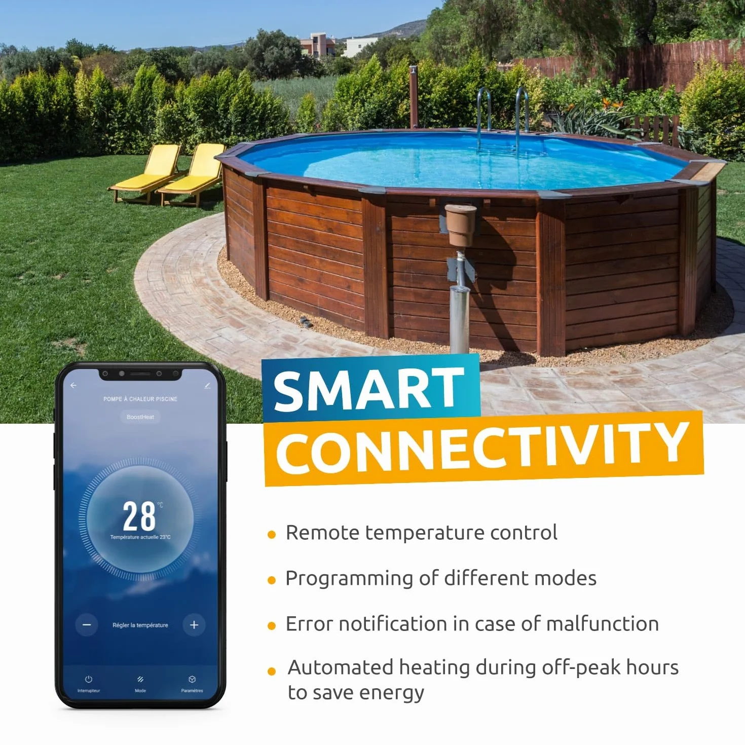 POOLEX Nano B5 Bomba de Calor Reversible para Piscina 5 kW 30m³ Desescarche Automático Inteligente