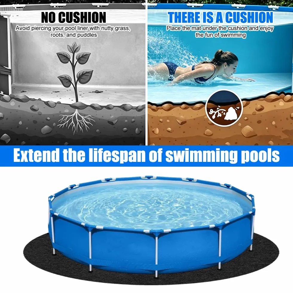 Lona redonda para piscina antideslizante 370 cm resistente al calor suelo de jardín y terraza