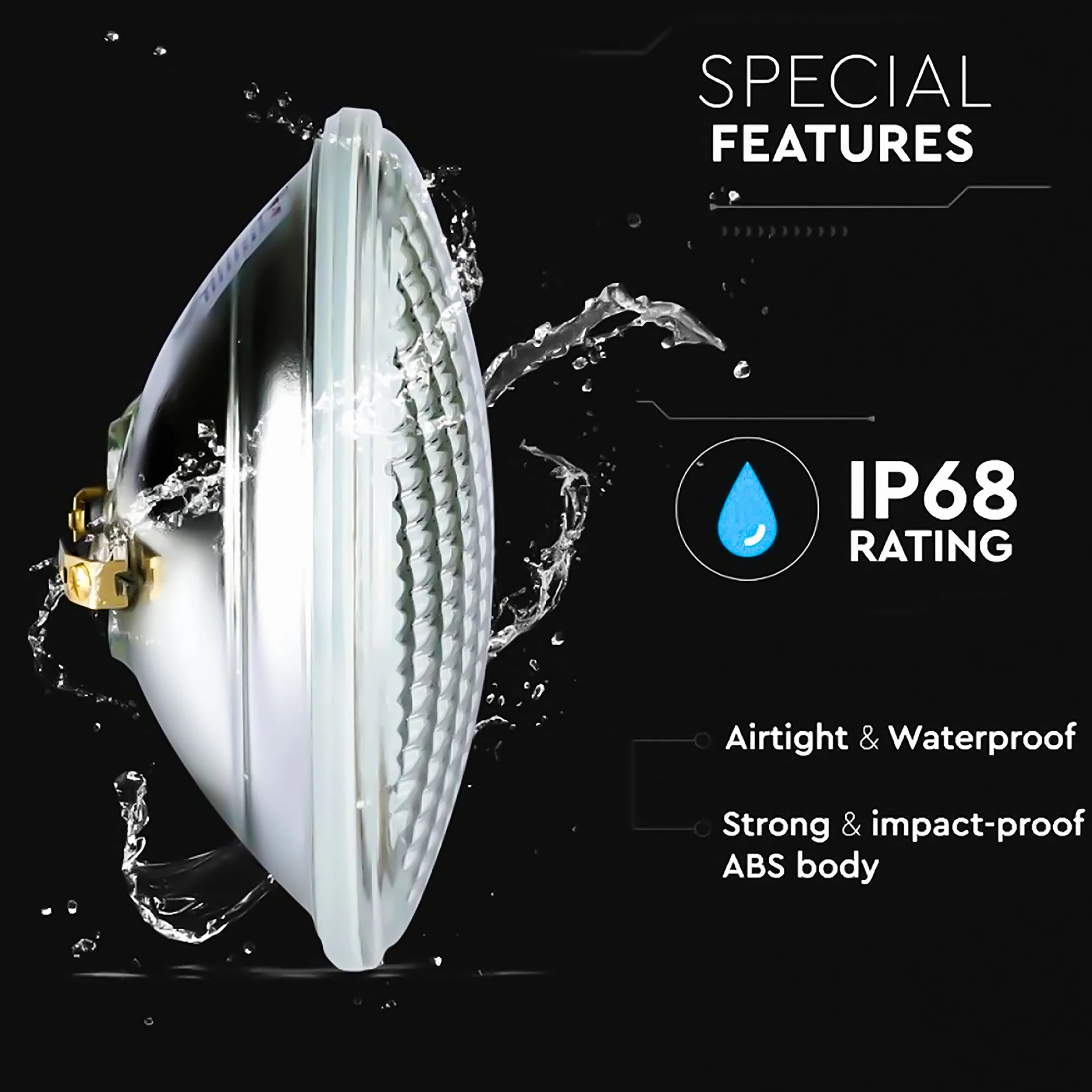 V-TAC Lámpara LED para Piscina 12W PAR56 1260 Lúmenes IP68 Blanco Frío