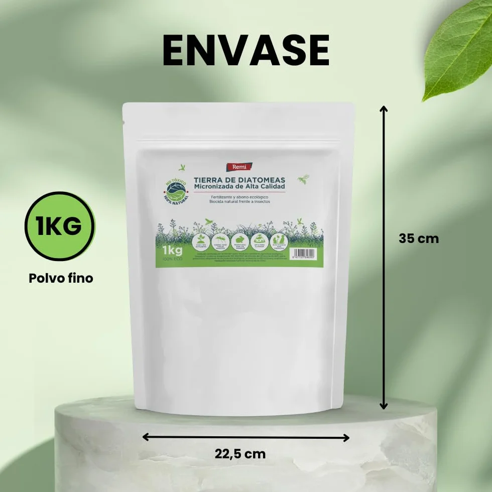 Remi Hogar Tierra de Diatomeas Micronizada 1 kg Ecológico Ultrafina para Huerto Jardín