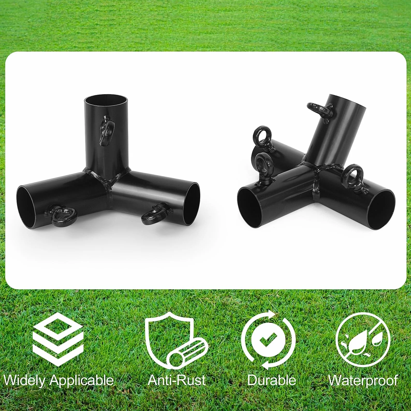 Aoneky Kit de acopladores de montaje de toldo de esquina de 1 3/8 pulgadas, conectores de marco de cochera (6 patas)