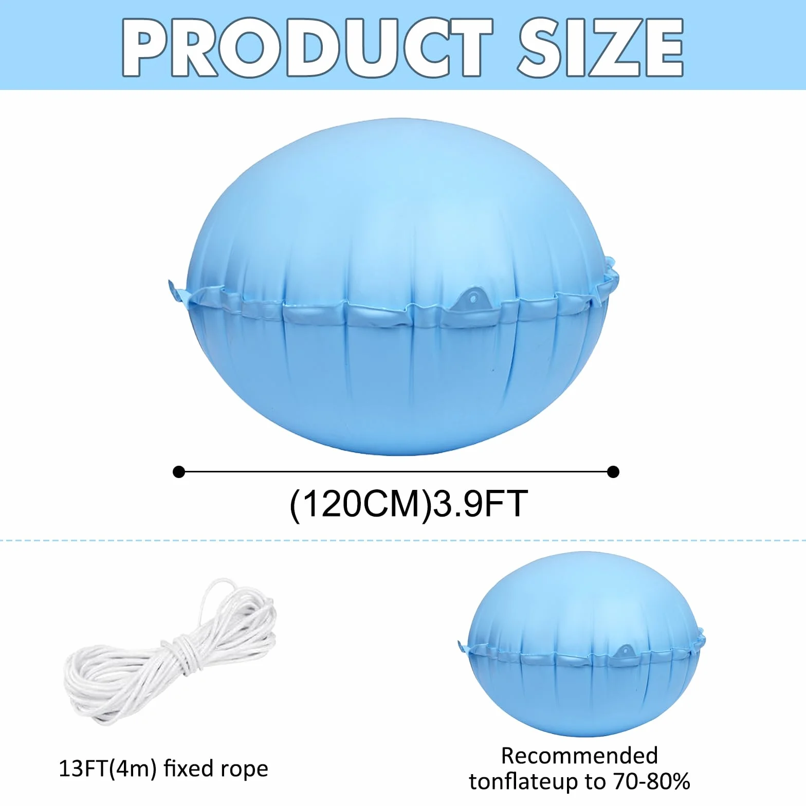 Cojín de Invierno para Piscina 120 x 120 cm, Cojín de Aire para Cubierta de Piscina
