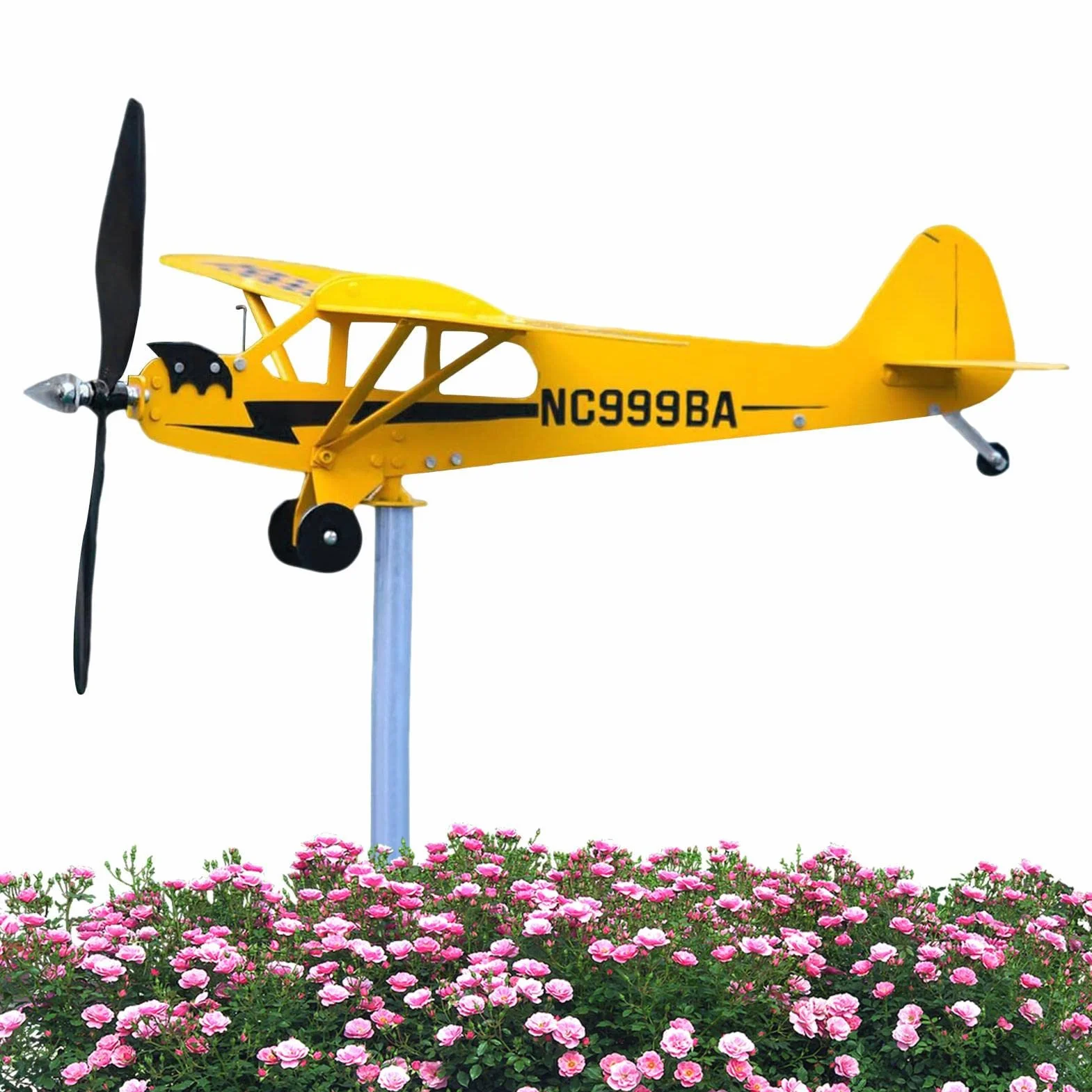 Veleta de Avión Hecha a Mano Piper J3 Cub Metal Decoración para Amantes de Vuelos