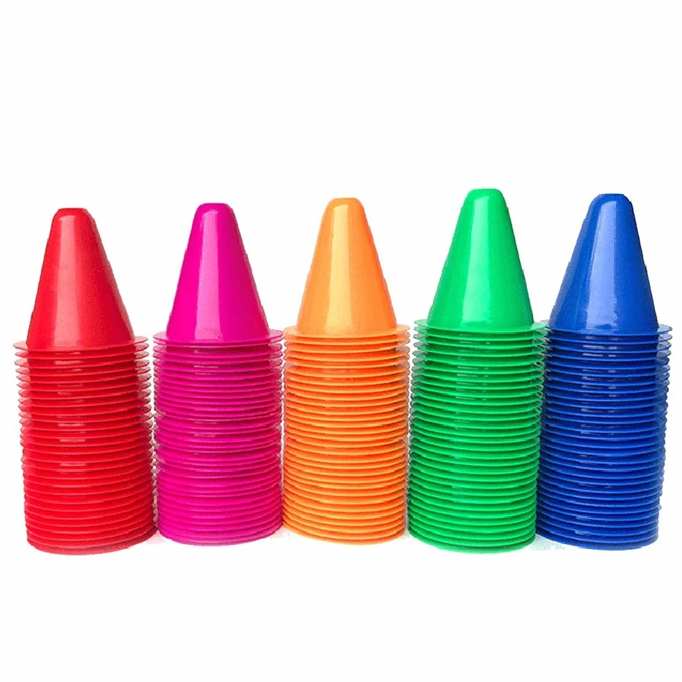 Conos de Entrenamiento Fútbol de Colores 50 PCS Barrera de Plástico Conos de Agilidad para Patinaje de Slalom