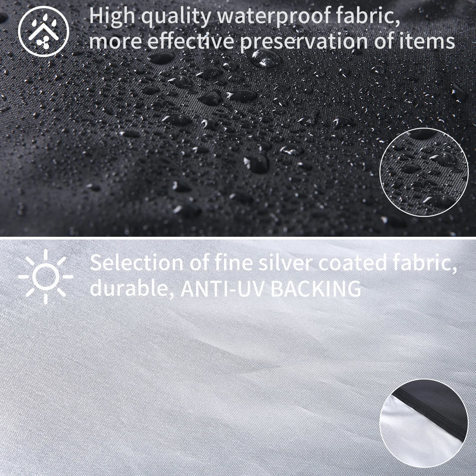 Funda Cojín para Muebles de Exterior Impermeable con Asas 122x40x55cm Negro