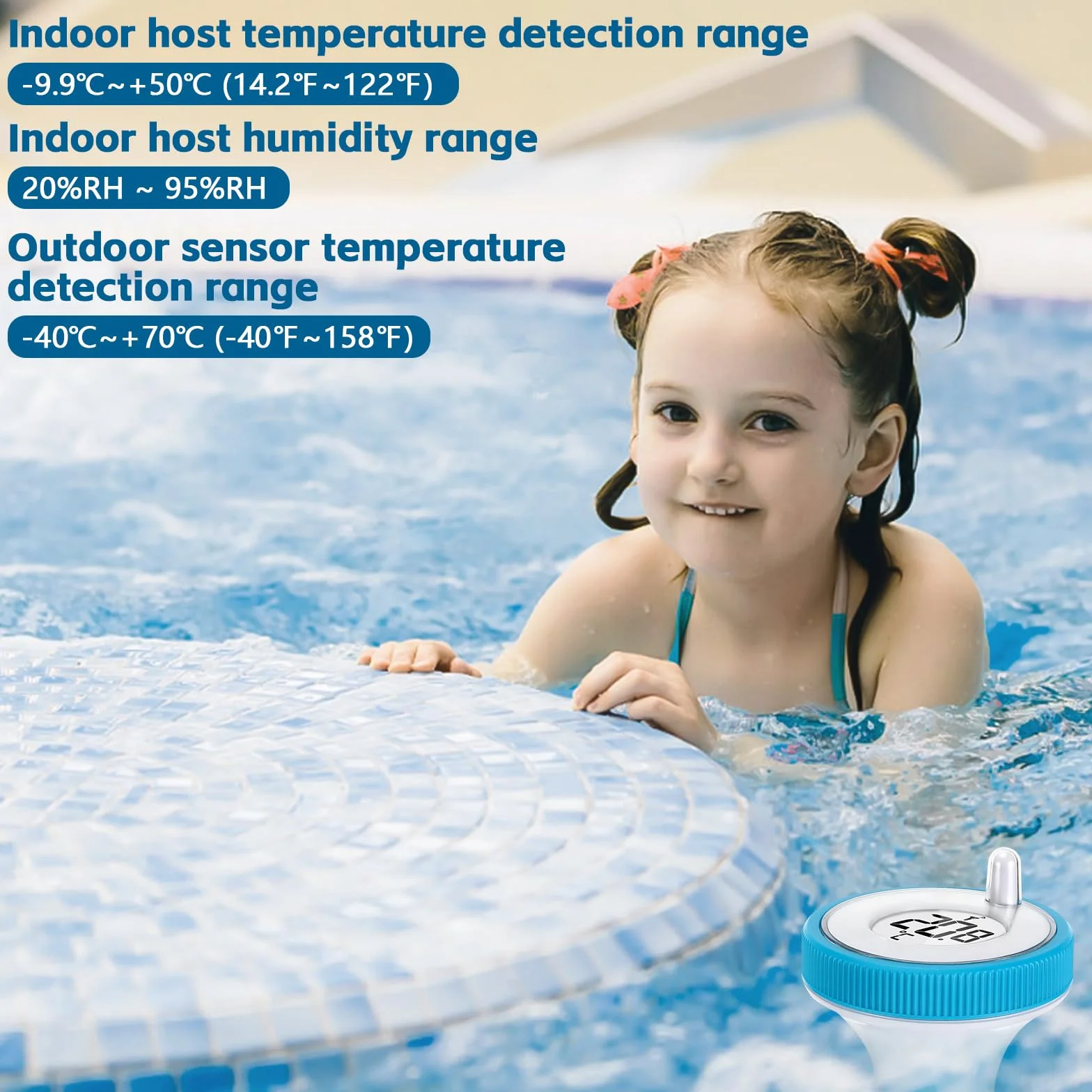 Termómetro Piscina Flotante Inalámbrico IP67