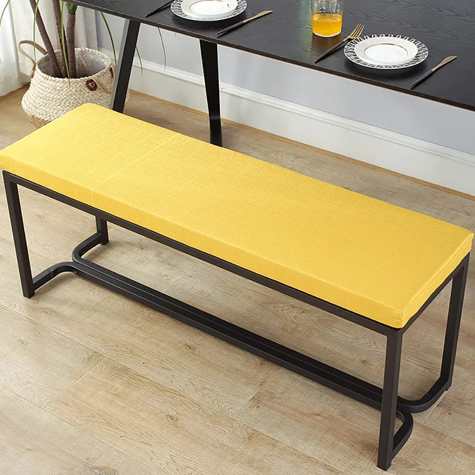 Cojín de asiento de banco de 5 cm de grosor, antideslizante con parte inferior de fijación, almohadilla de esponja para silla de estar, sofá de madera, jardín o tumbona