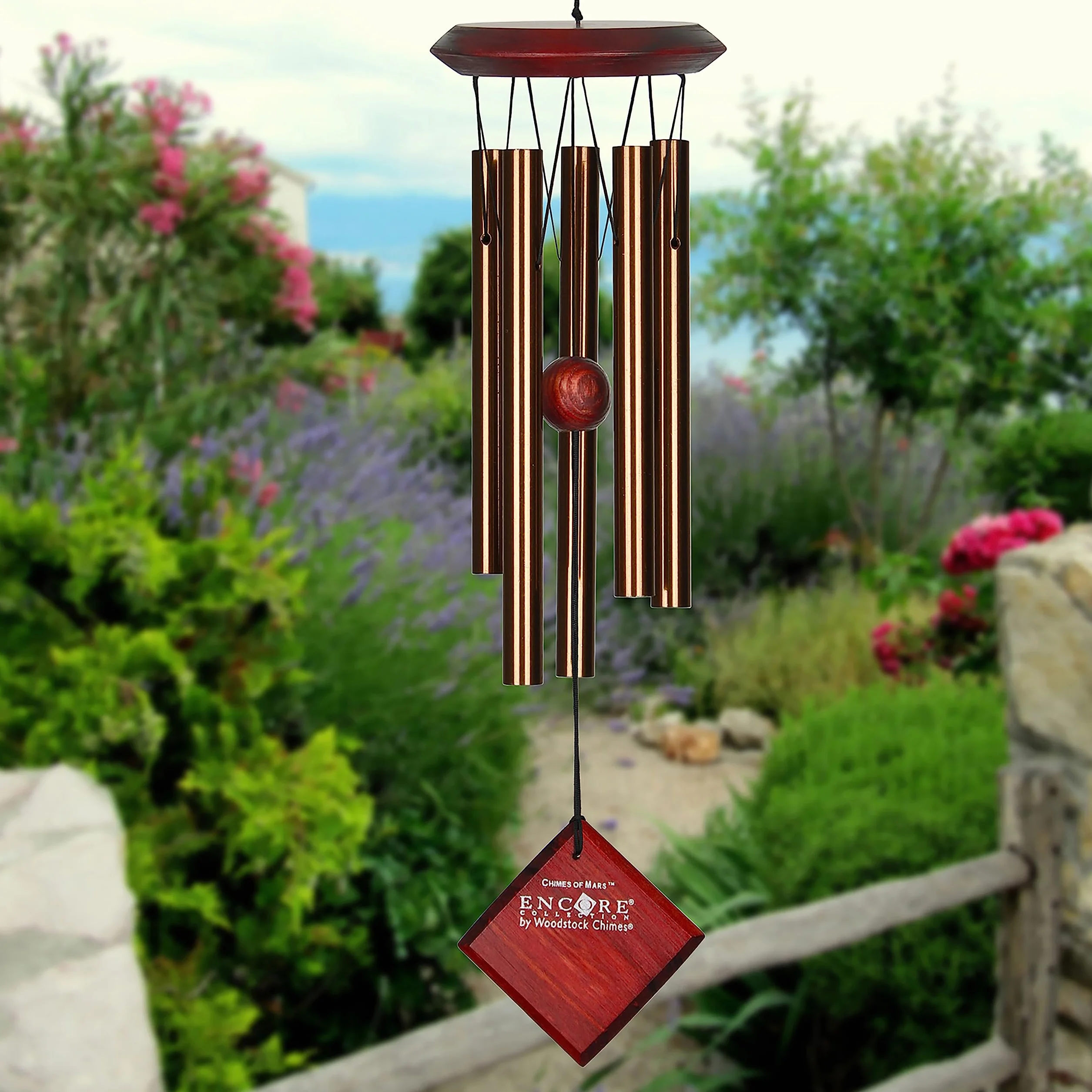 Woodstock Chimes Encore Marte Bronce Carrillón 5 Tubos Afinados para Jardín