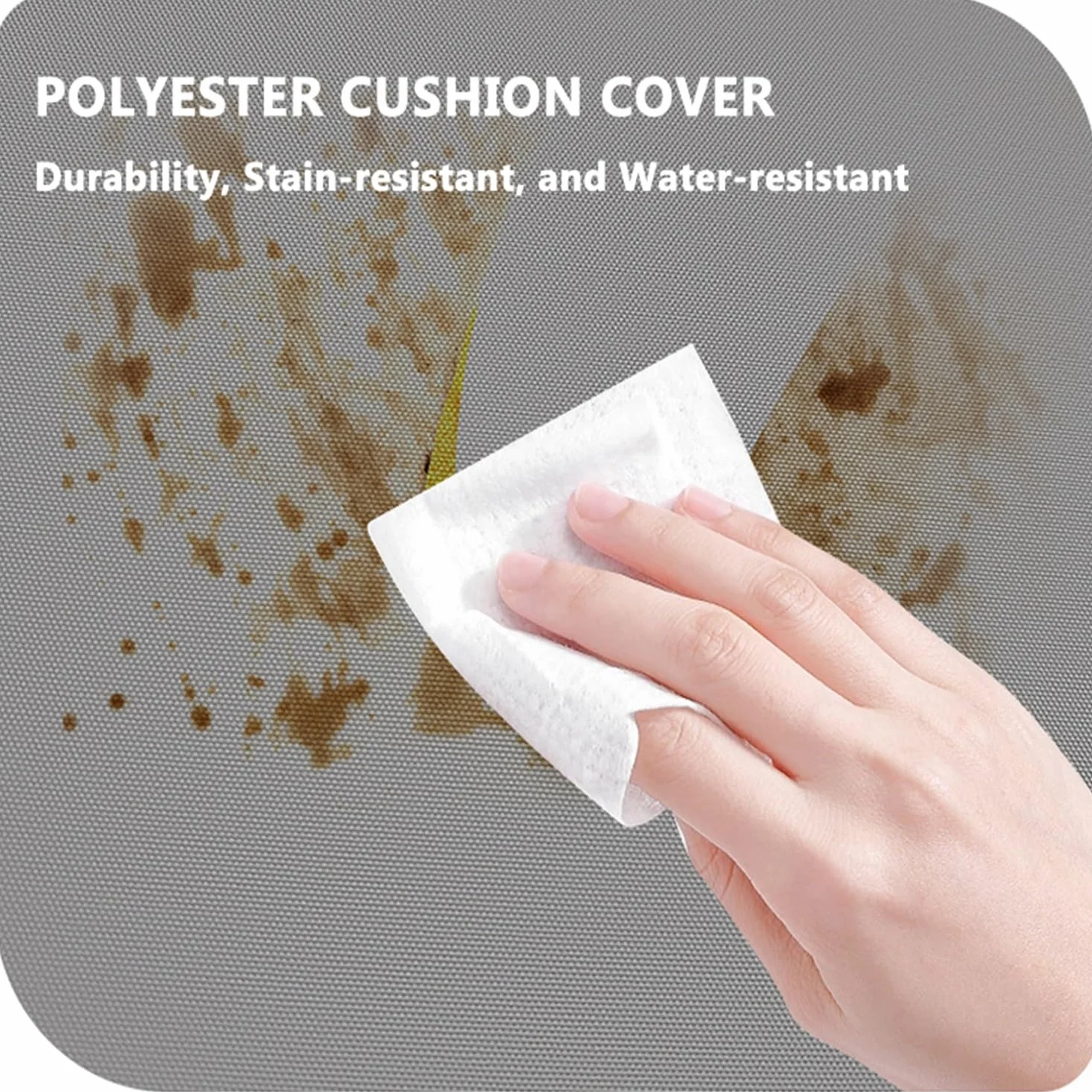 Funda De Cojín para Asiento De Patio Exteriores con Cremallera, a Prueba De Polvo, Beige 50x55x5cm