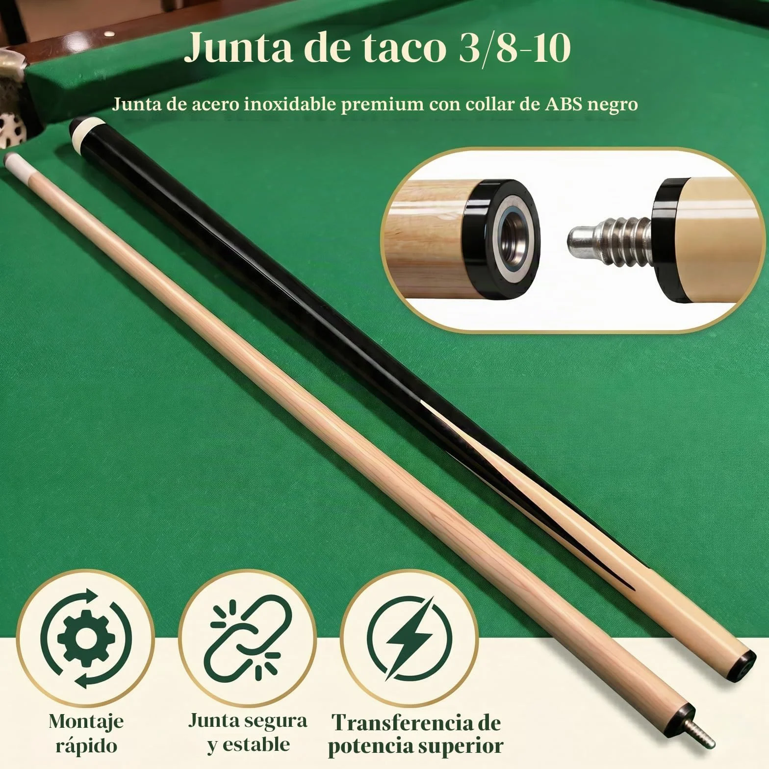36 Inch 48 Inch 58 Inch Hardwood Pool Cue Stick for Kids Youth Adults House Bar Pool Table
