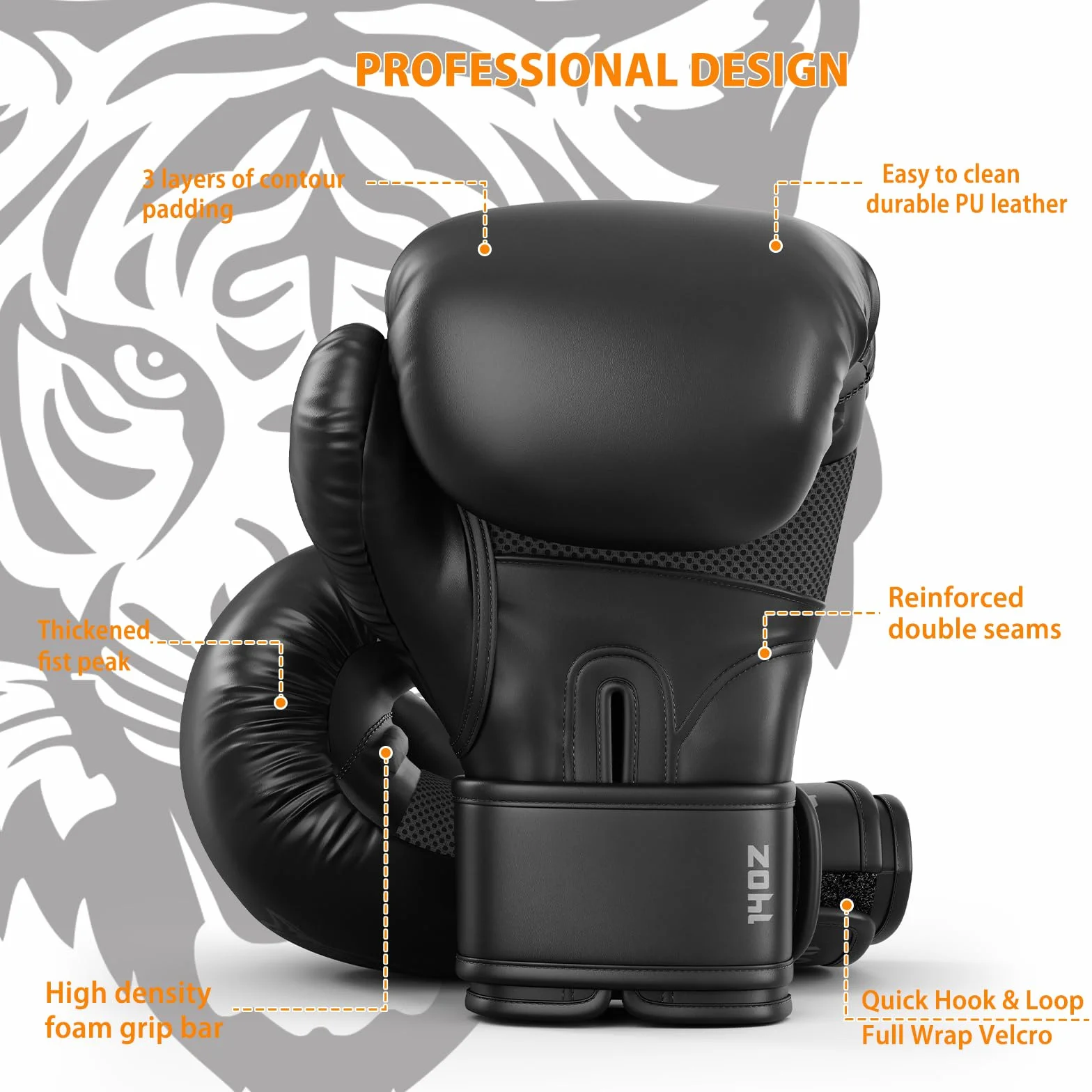 Dripex Guantes de Boxeo de Cuero para Entrenamiento Muay Thai Kickboxing MMA 8-16 oz
