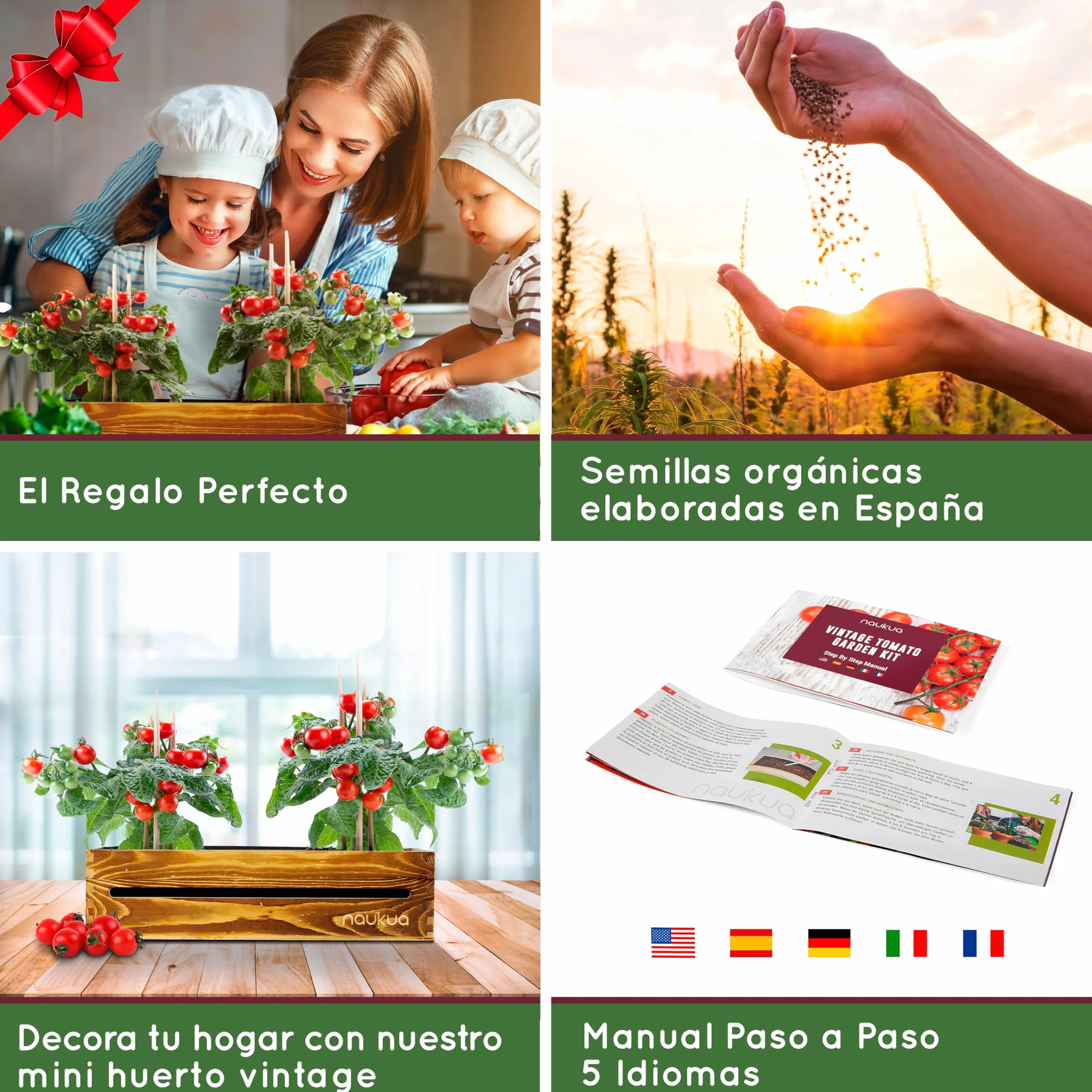 Kit Completo Mini Huerto Urbano Tomates Cherry Semillas Orgánicas España