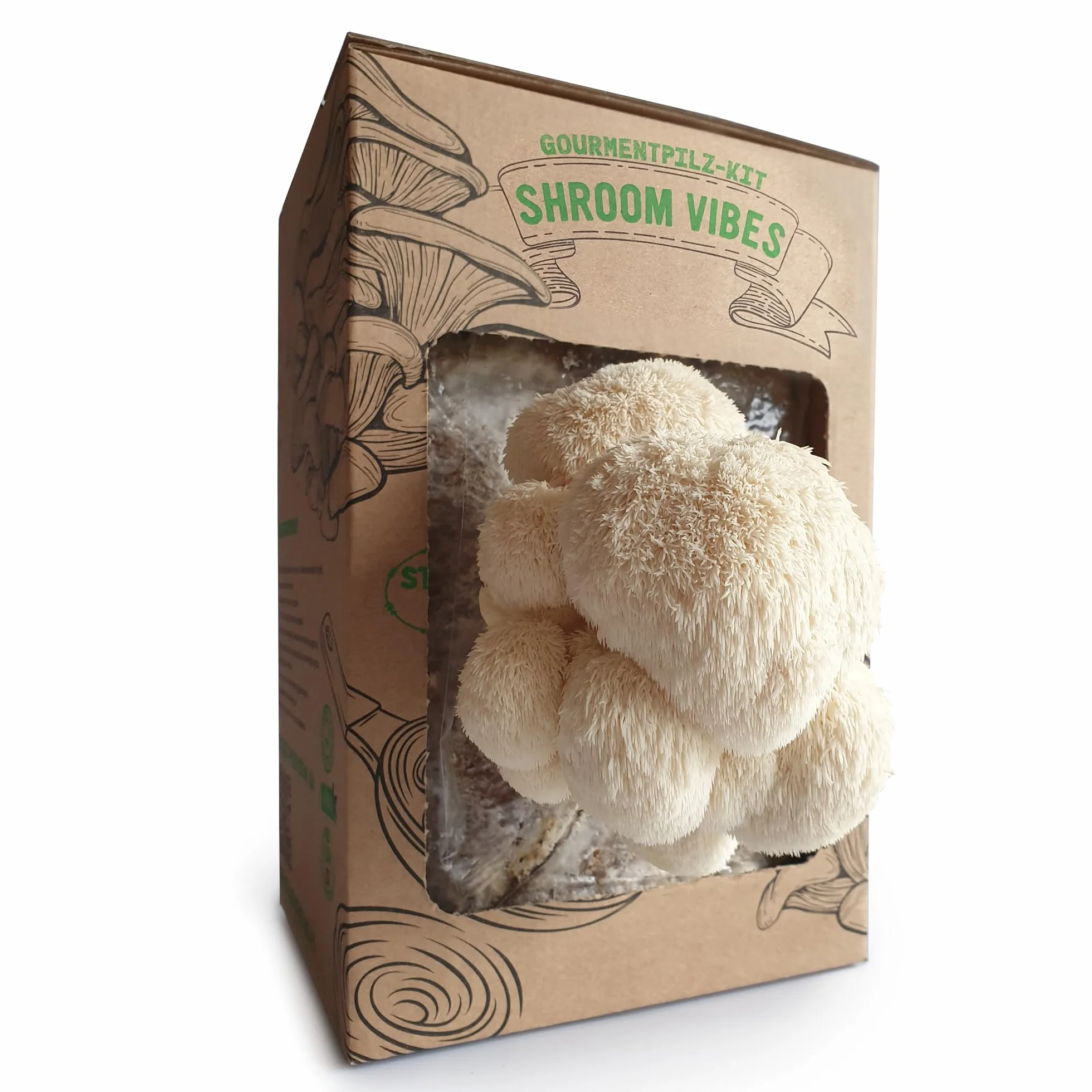 BIO Juego de cultivo de setas Grifón Hericium erinaceus ecológico para hogar