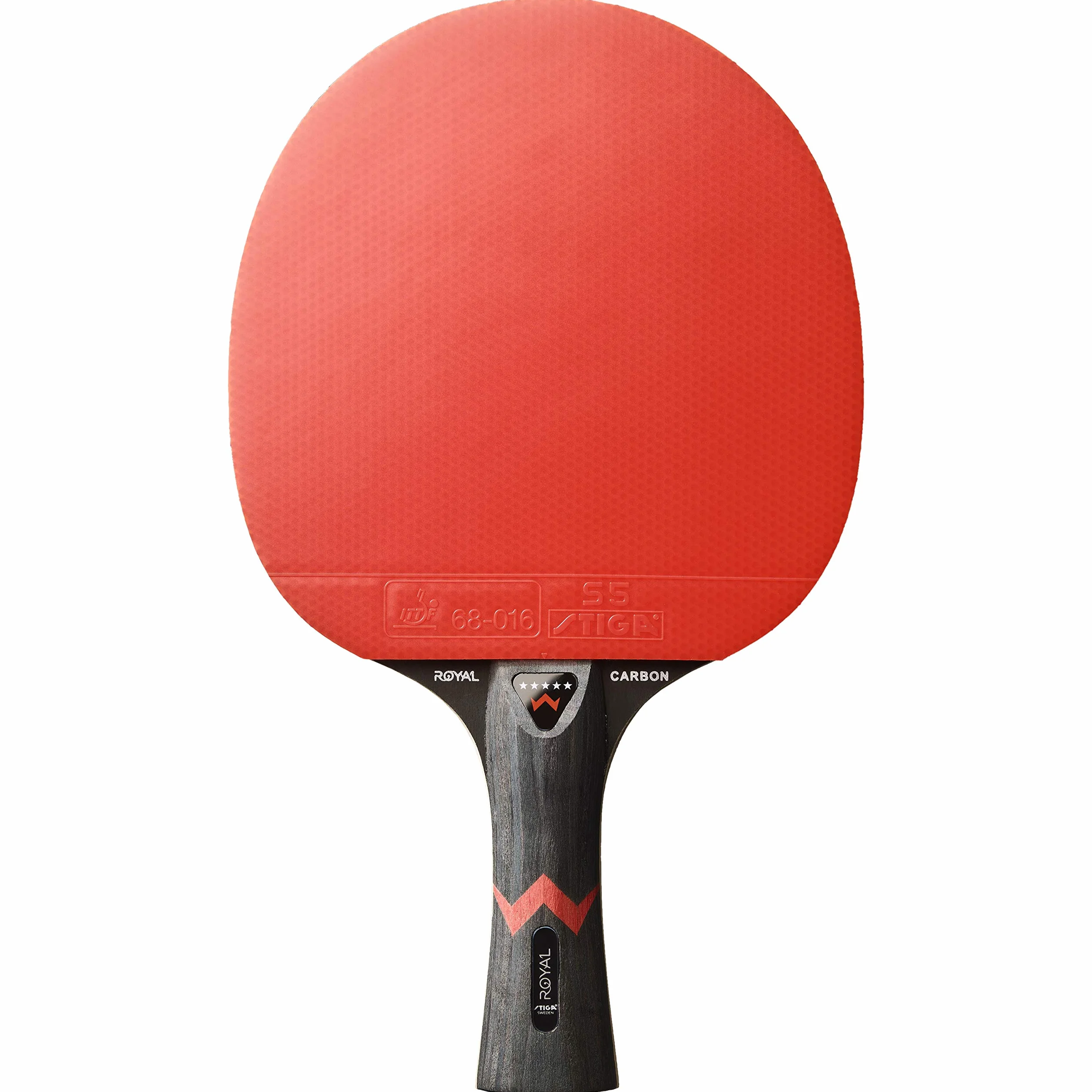 STIGA Royal Carbon Raqueta de Tenis de Mesa 5 Estrellas Profesional Hoja 5 Capas Fibra de Carbono Goma ITTF