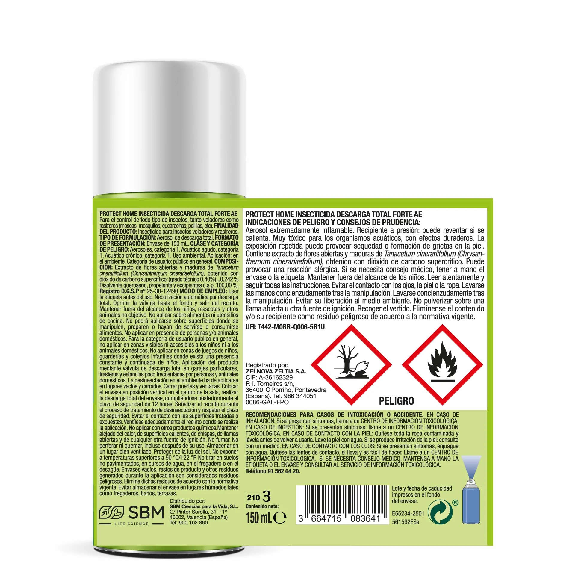 Insecticida Descarga Total Automática Elimina Insectos Voladores y Rastreros Acción Rápida 3 Minutos