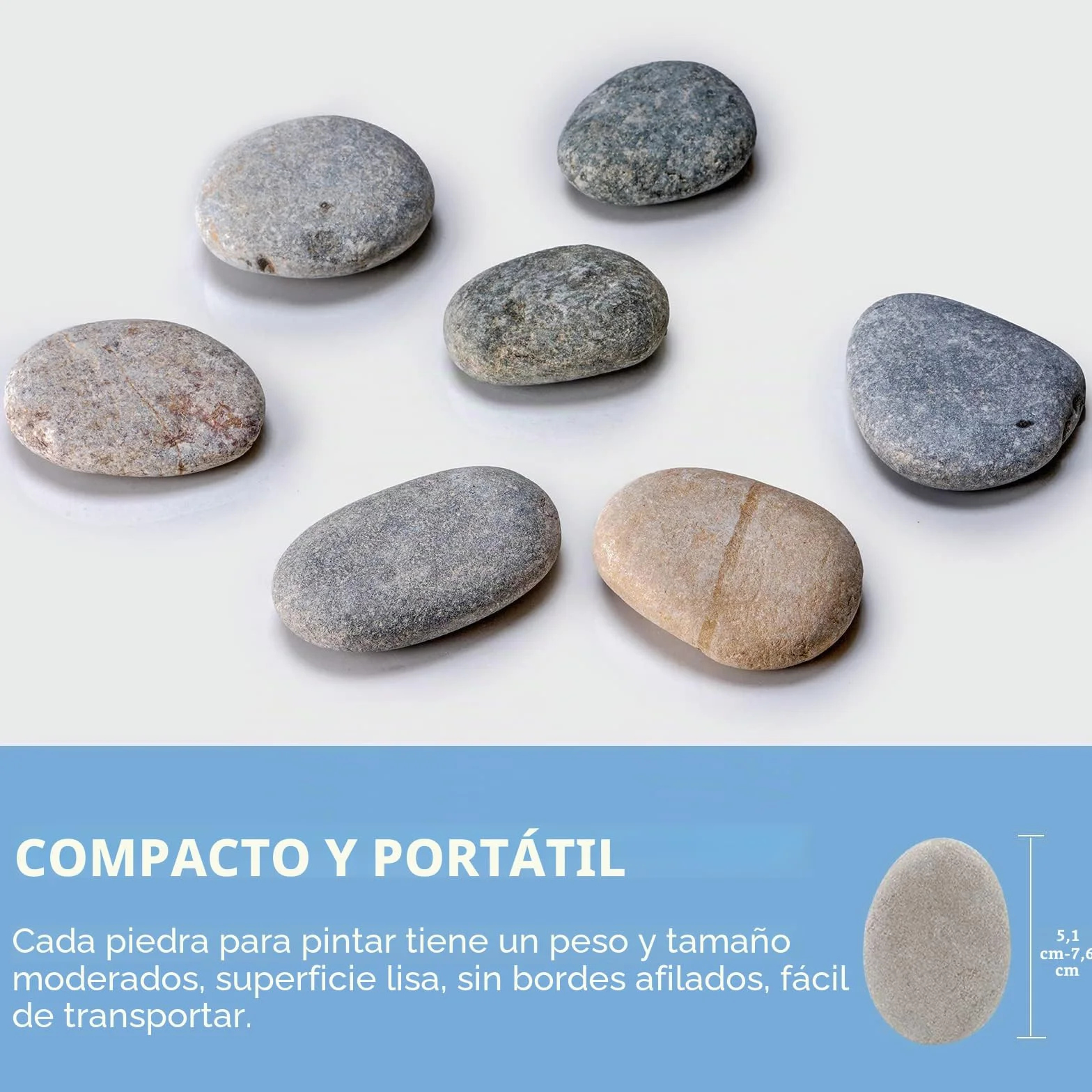 Piedras Planas Grandes para Pintar, Piedras Creativas Pintadas a Mano, 20 Piezas