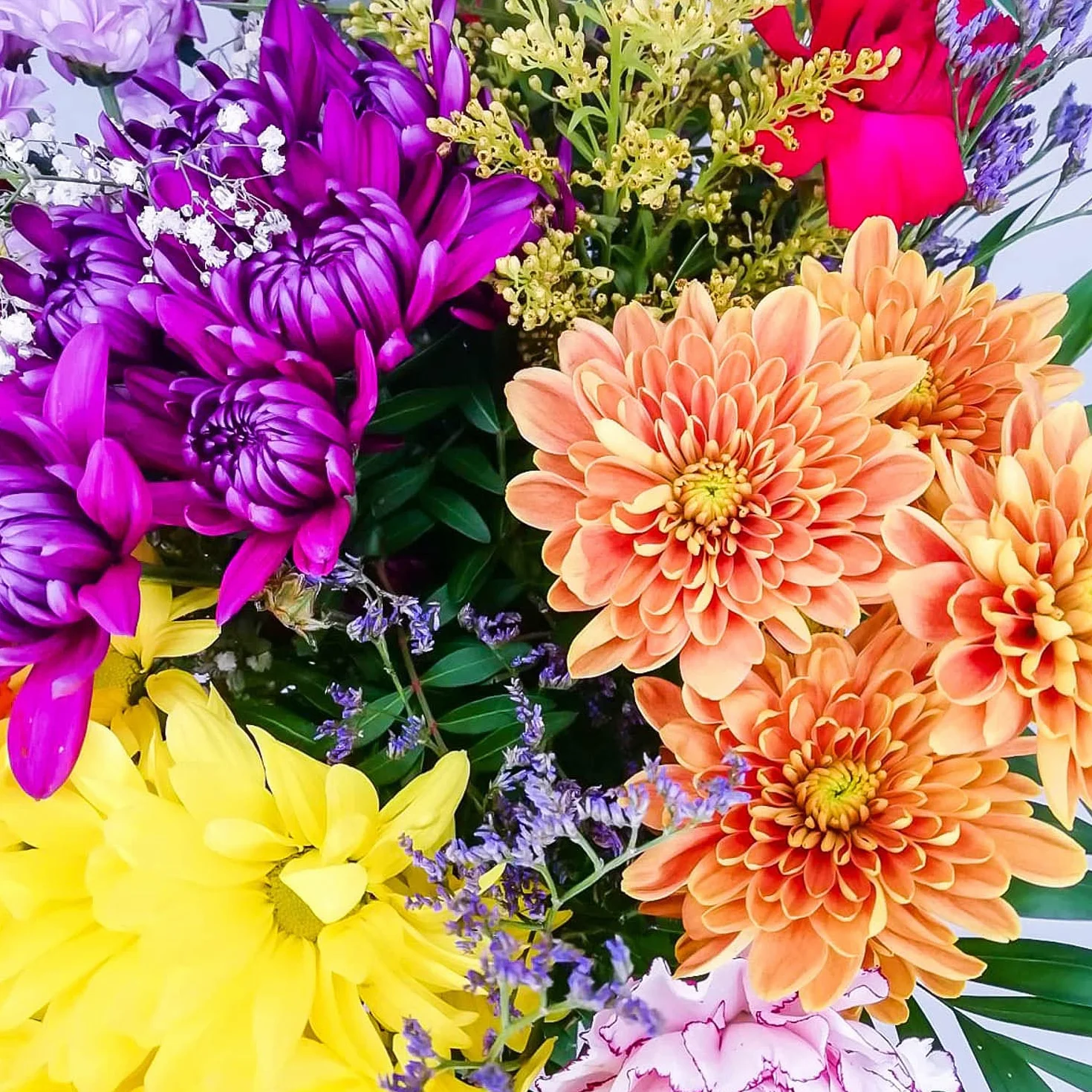 Ramo de flores naturales a domicilio - Flores frescas con tarjeta dedicatoria - Entrega gratis 24 h