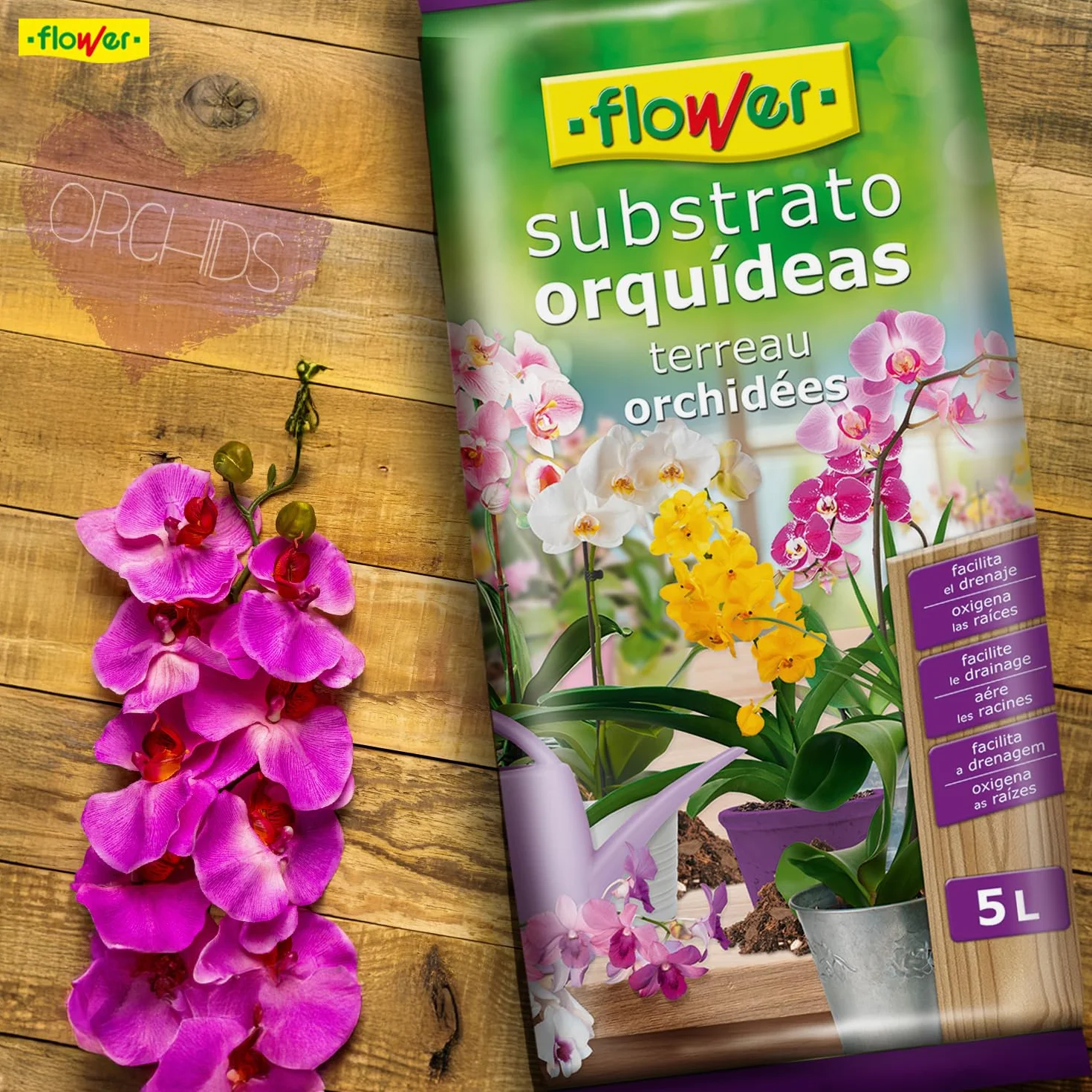 Sustrato para Orquídeas 5 L Corteza de Pino Drenaje Aireación Retención Humedad Desarrollo Radicular