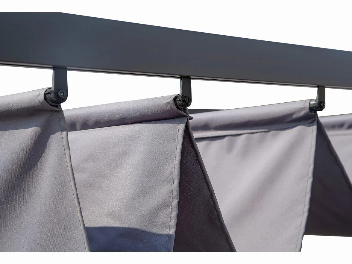 Habitat et Jardin Pérgola de Aluminio con Techo retráctil - 3 x 4 m - Antracita