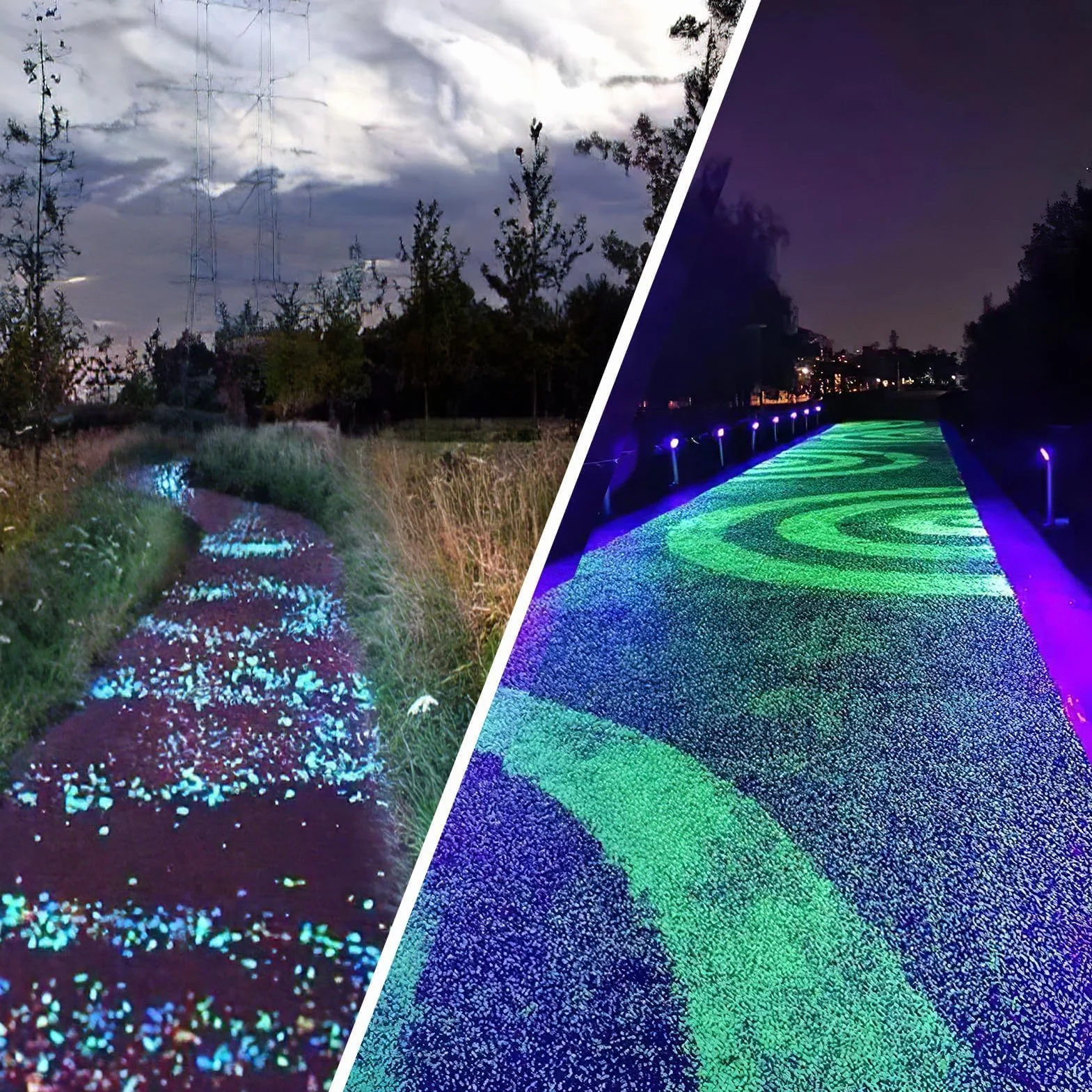 Piedras Luminosas 300 Piezas, Guijarros Decorativos Fluorescentes para Jardin Acuario Macetas