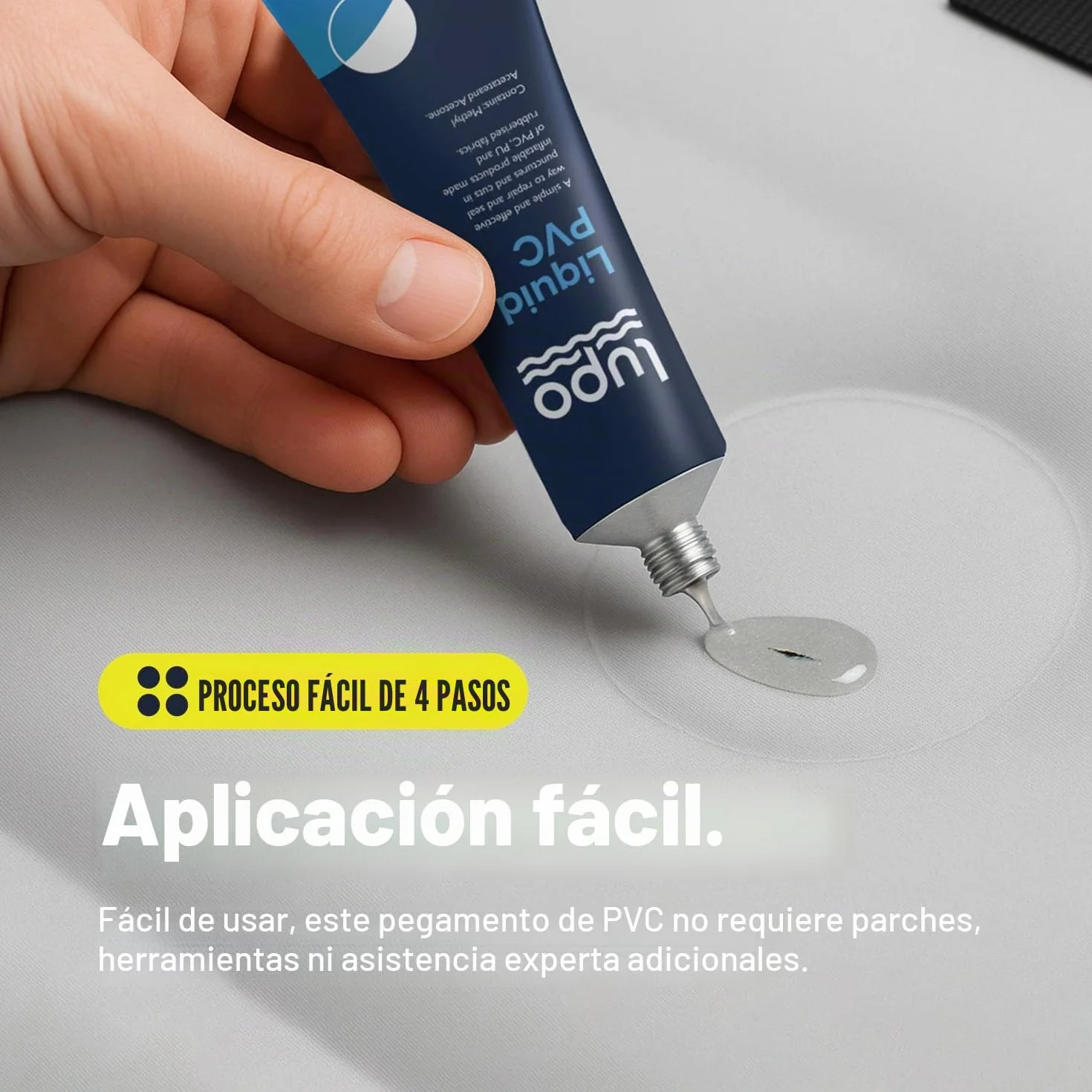 LUPO Kit de reparación para artículos inflables Adhesivo universal piscinas jacuzzis barcos kayaks