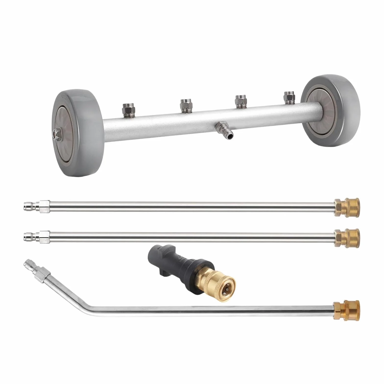 3 Varillas de extensión para hidrolavadora, 4000 PSI, Piezas de reparación multifuncionales, fáciles de Instalar para limpiadores de Bajos- con Conector