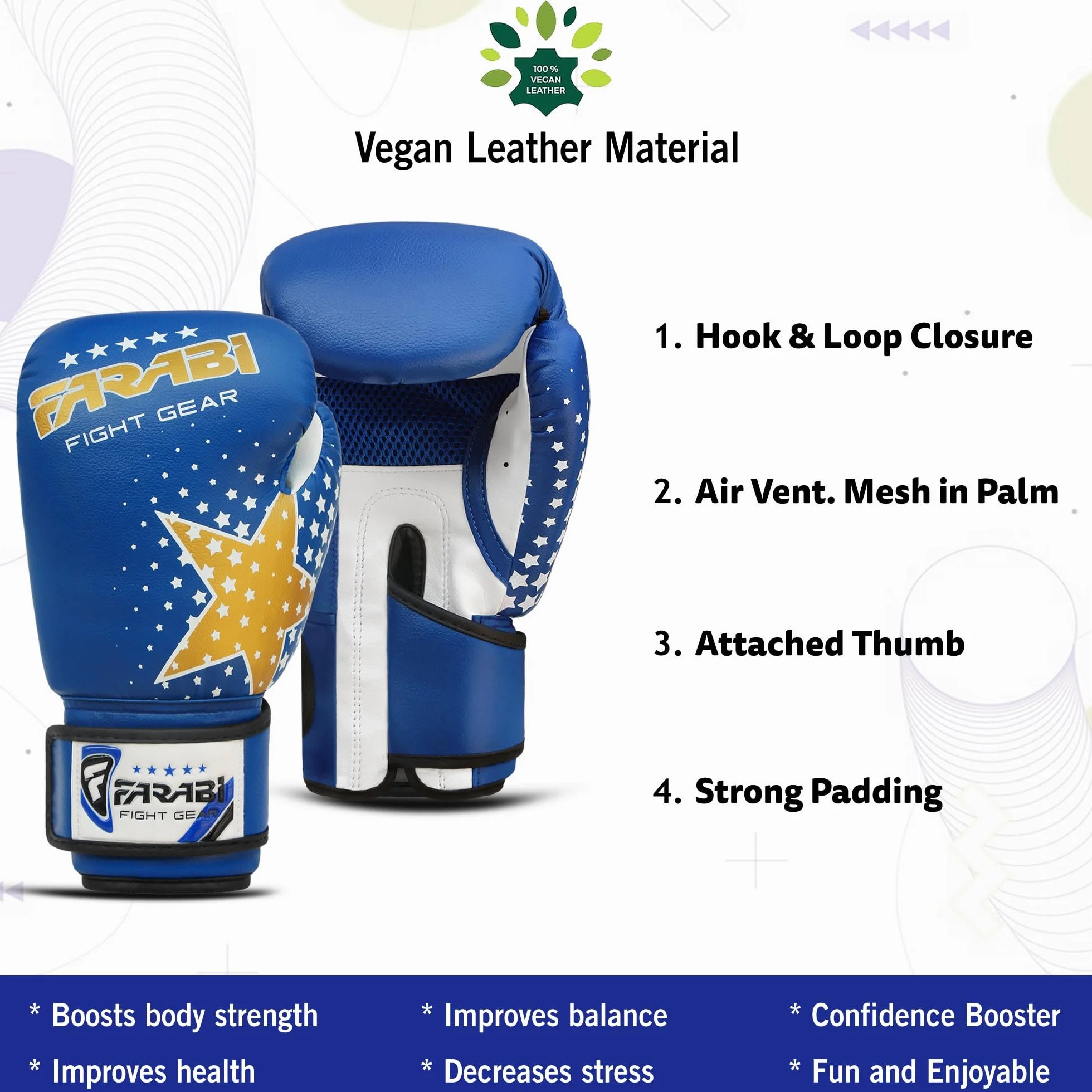 Farabi Sports Guantes de Boxeo para Niños y Niñas 6-oz Youth Junior MMA Muay Thai
