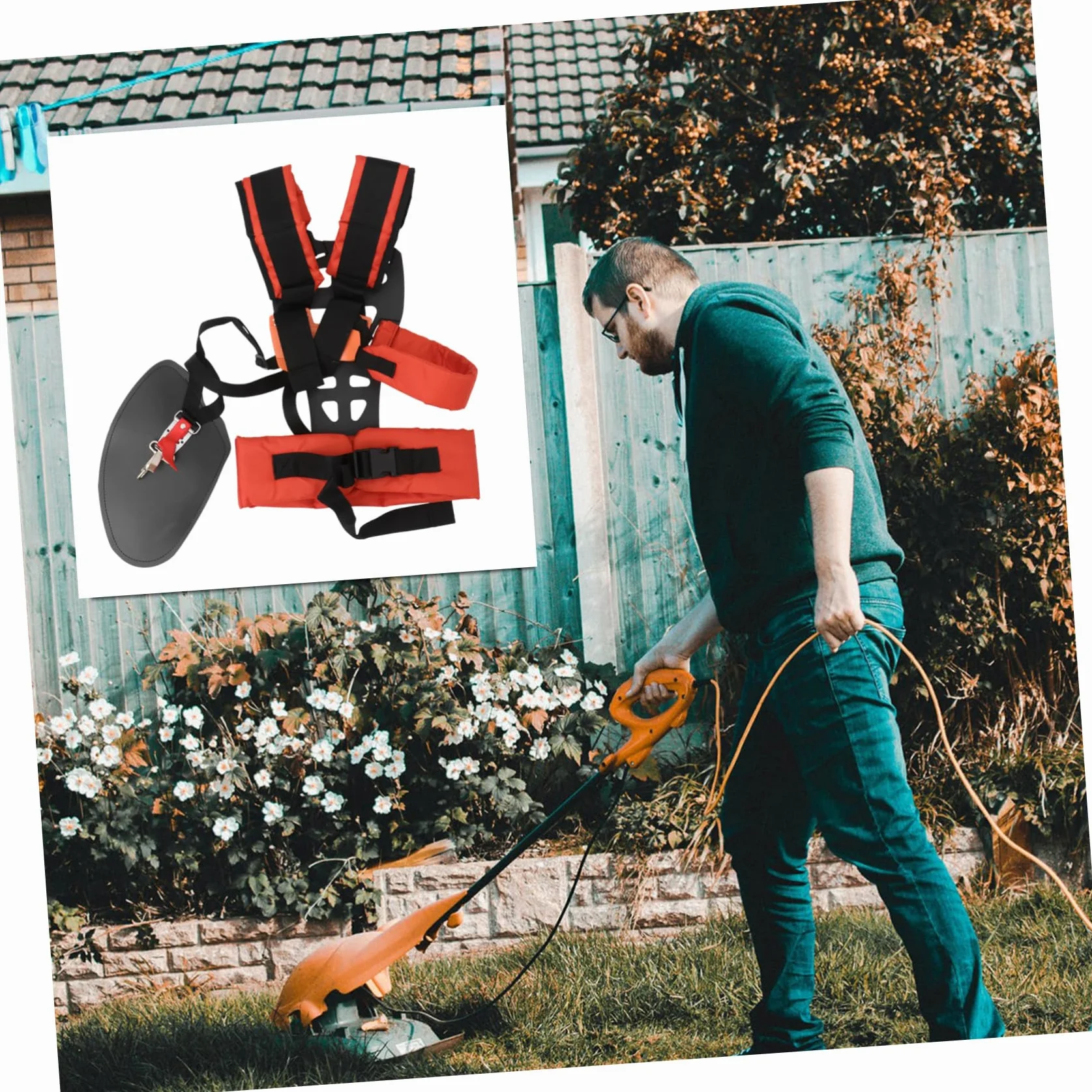ibasenice Hombro W Acolchado para Desbrozadora Cinturón Ajustable Antifadiga para Cortacésped y Segadora de Hierba Accesorios Duraderos para Jardín
