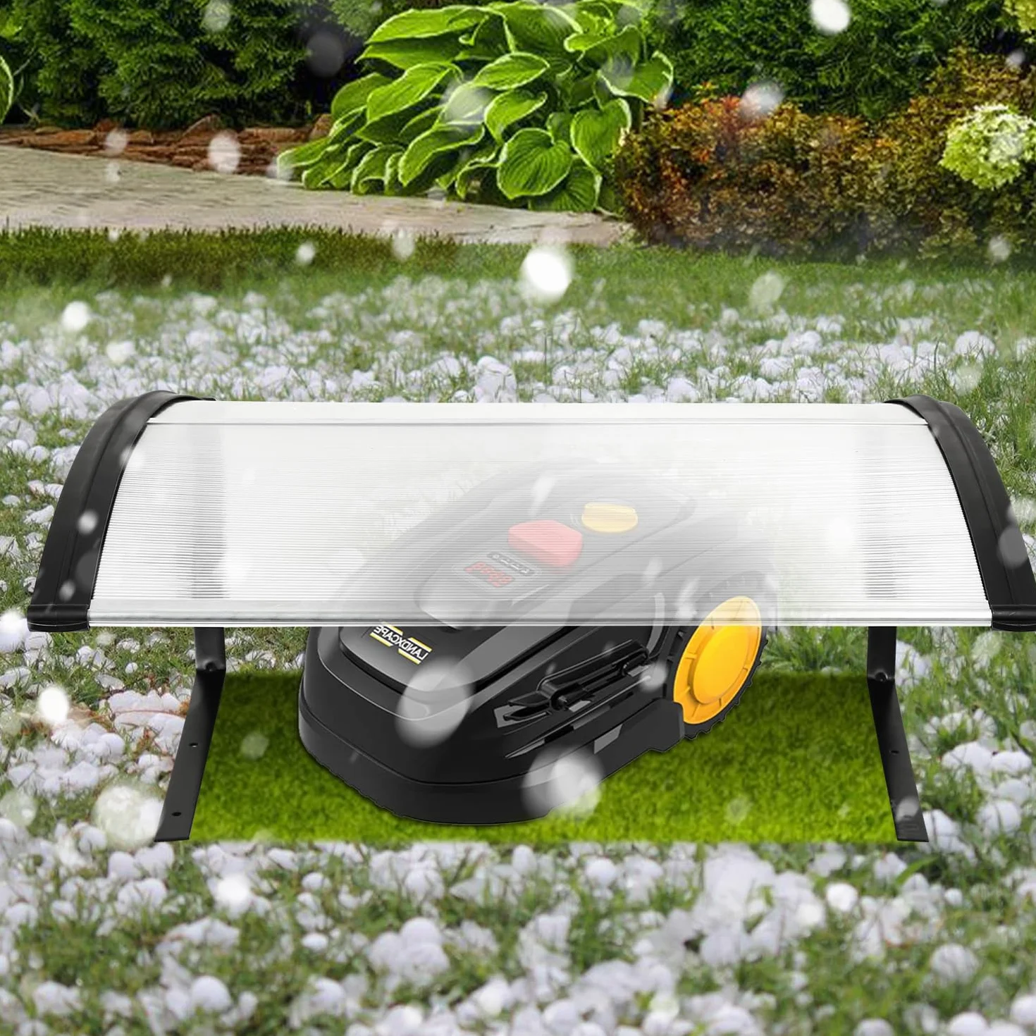 Robot cortacésped Garaje Techo Carport 106 x 87 x 50 cm Automower protección lluvia granizo UV