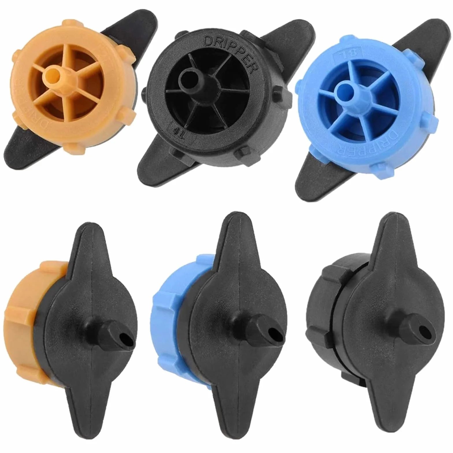 Emisores de Riego por Goteo 100/200 Unidades de goteros compensadores presión 2L/4L/8L, Ajustables, microconectores for riego jardín y césped(2L 200Pcs)