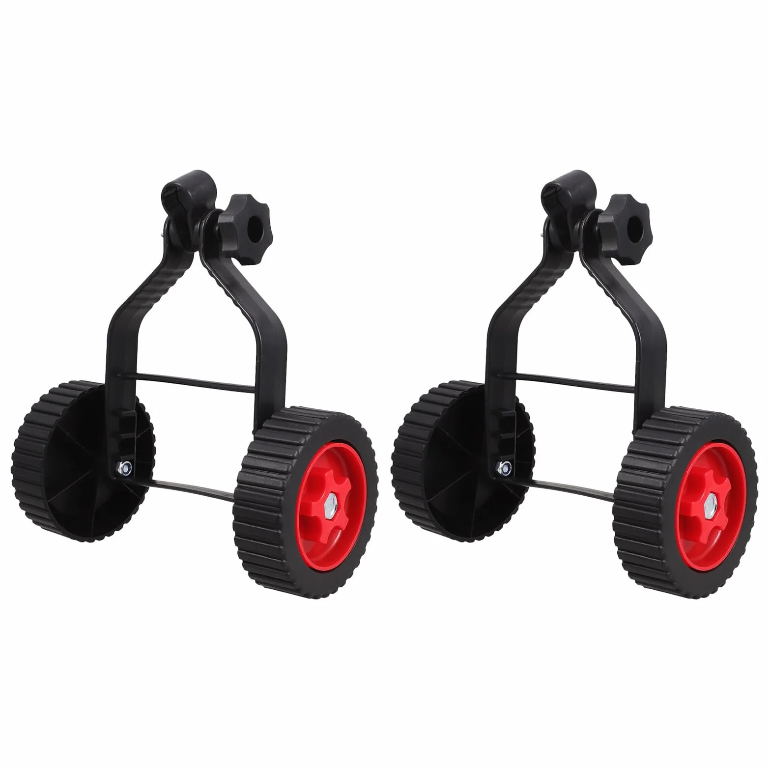 SHOWERORO Ruedas Auxiliares para Cortacésped Manual o Gasolina 2 Piezas Rueda de Soporte de Plástico Negro 27X245X125 CM Accesorio para Jardín y Terreno Irregular